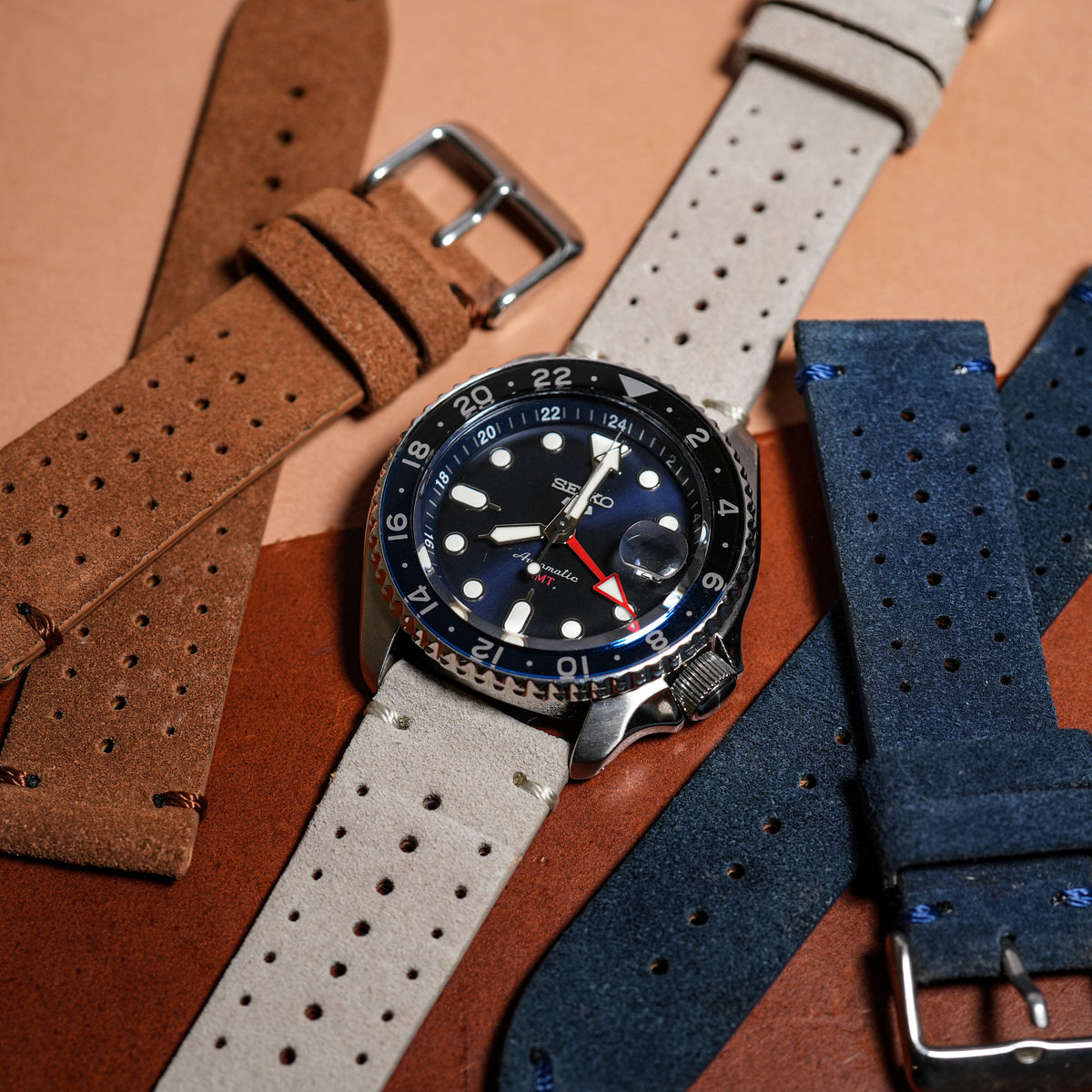 Premium Rally Suede Leather Watch Strap in Taupe - Nomad Watch Works MY
