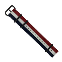 Premium Nato Strap in Navy White Red - Nomad Watch Works MY