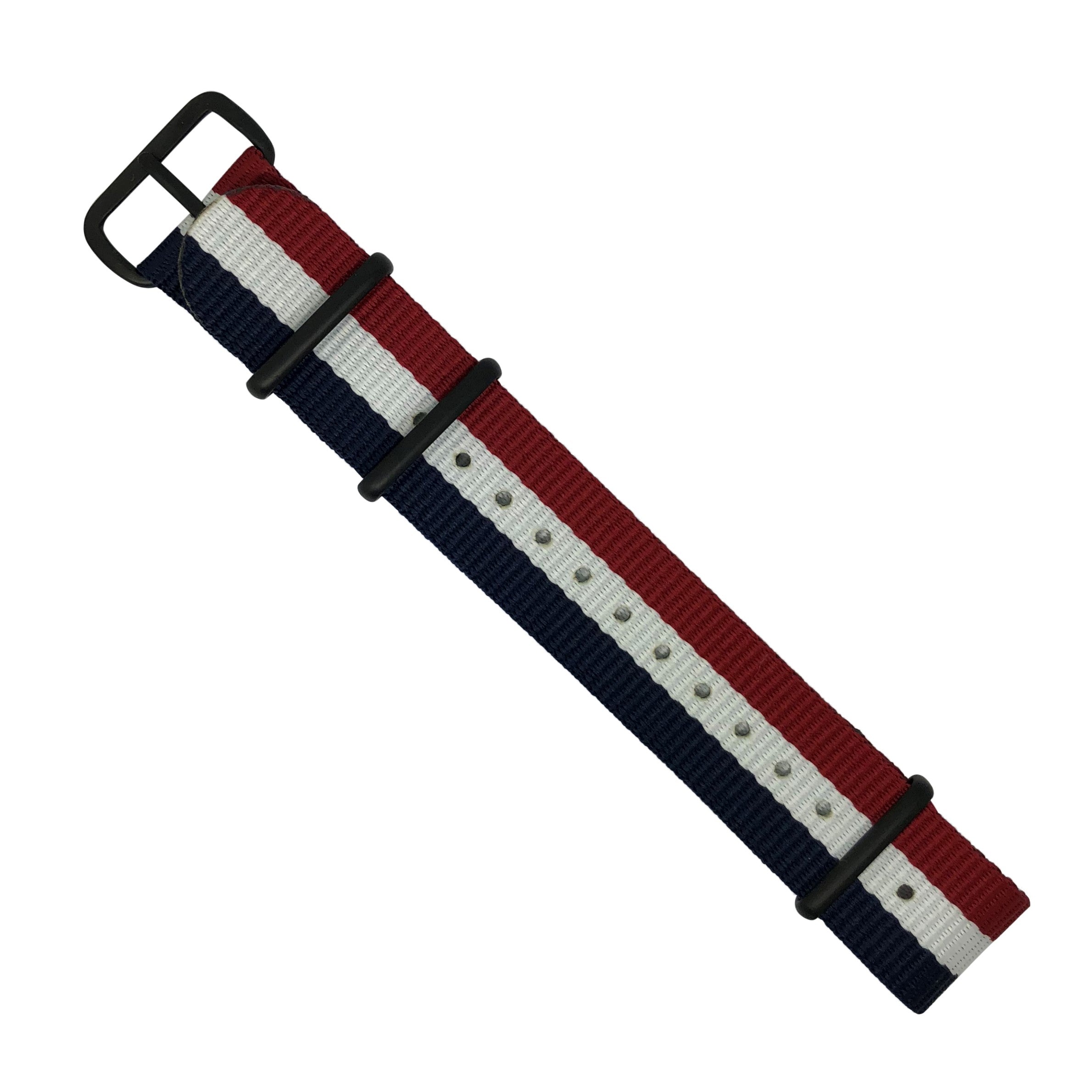 Premium Nato Strap in Navy White Red - Nomad Watch Works MY