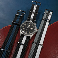 Premium Nato Strap in Black White - Nomad Watch Works MY