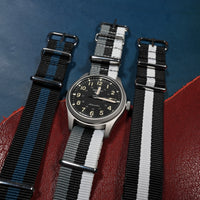 Premium Nato Strap in Grey Black White - Nomad Watch Works MY