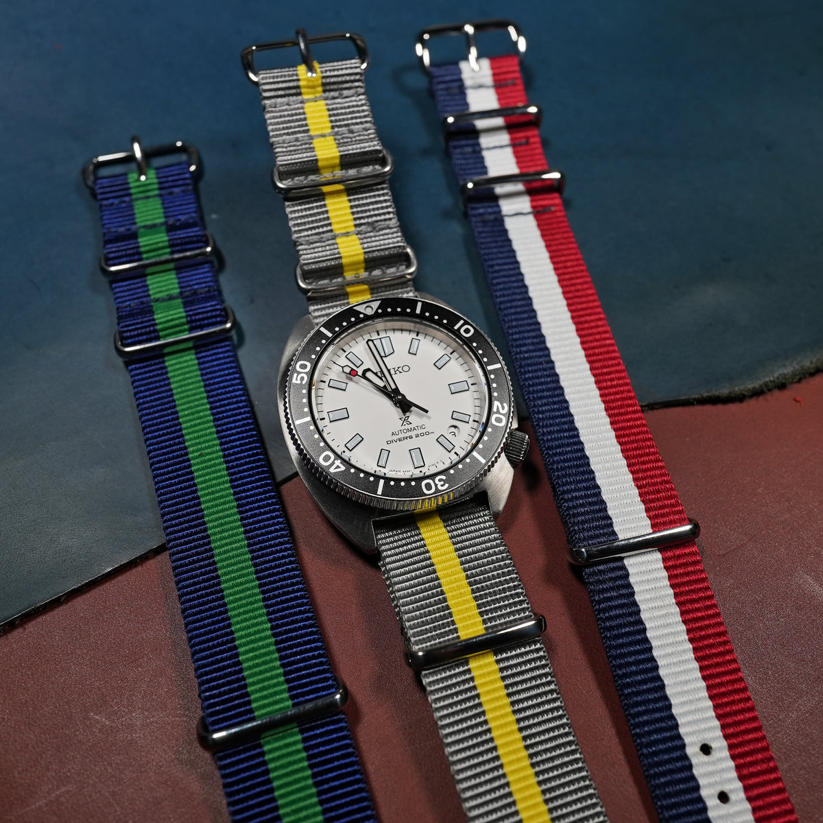 Premium Nato Strap in Grey Yellow - Nomad Watch Works MY