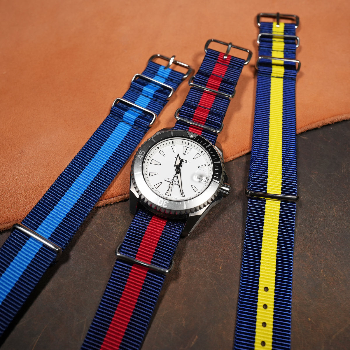 Premium Nato Strap in Navy Red - Nomad Watch Works MY