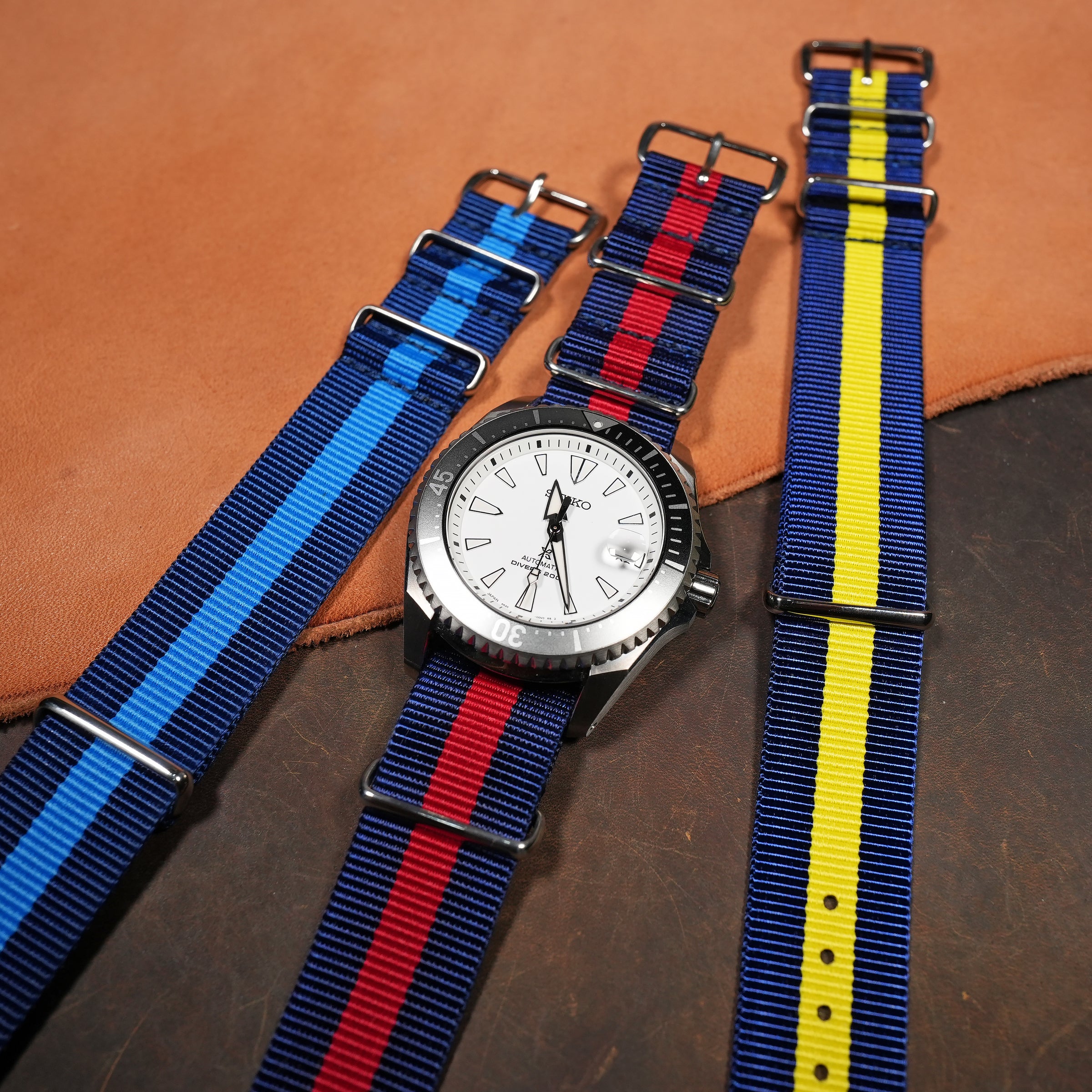 Premium Nato Strap in Navy Red - Nomad Watch Works MY