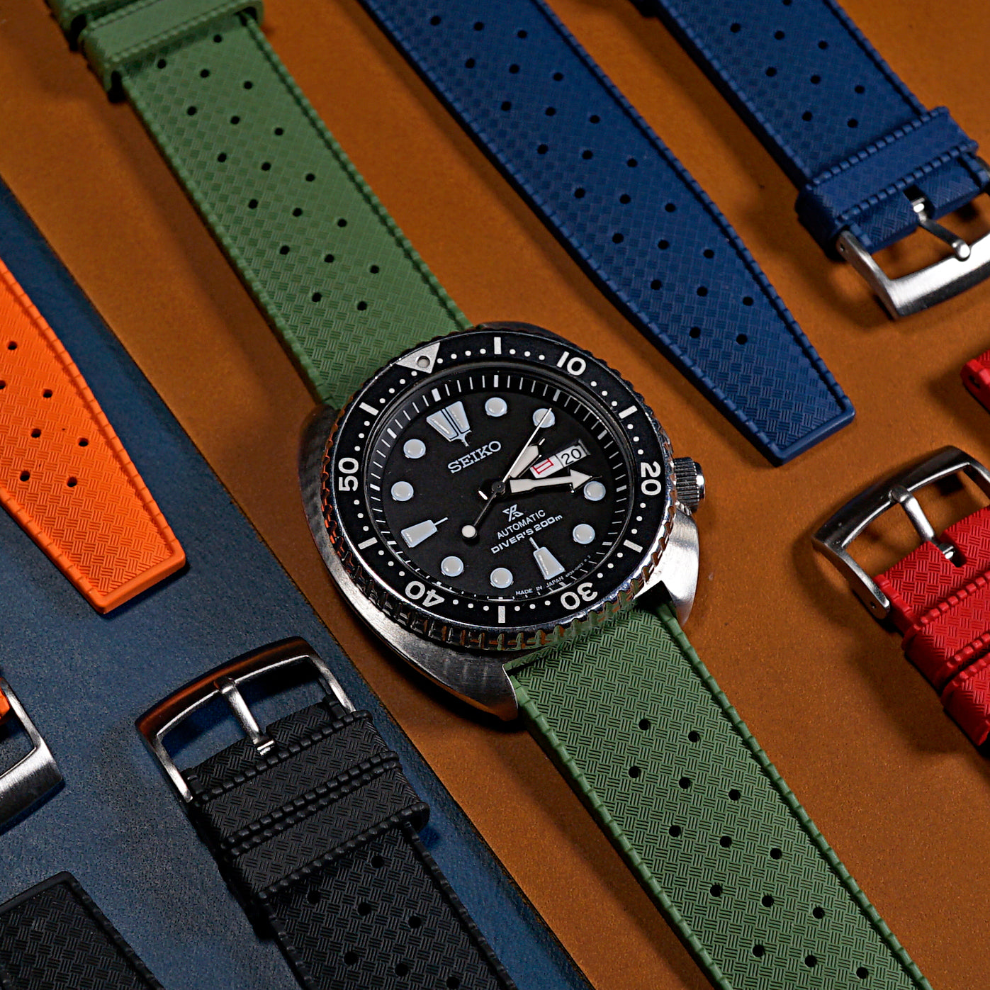 Tropic FKM Rubber Strap in Green (20mm) - Nomad Watch Works MY