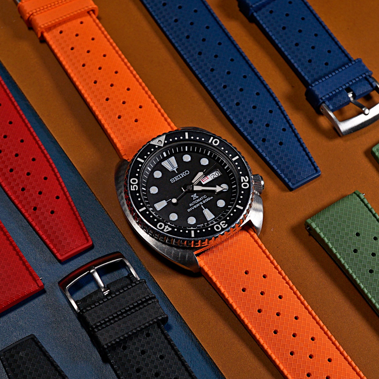 Tropic FKM Rubber Strap in Orange (20mm) - Nomad Watch Works MY