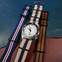 Premium Nato Strap in Biege Navy - Nomad Watch Works MY