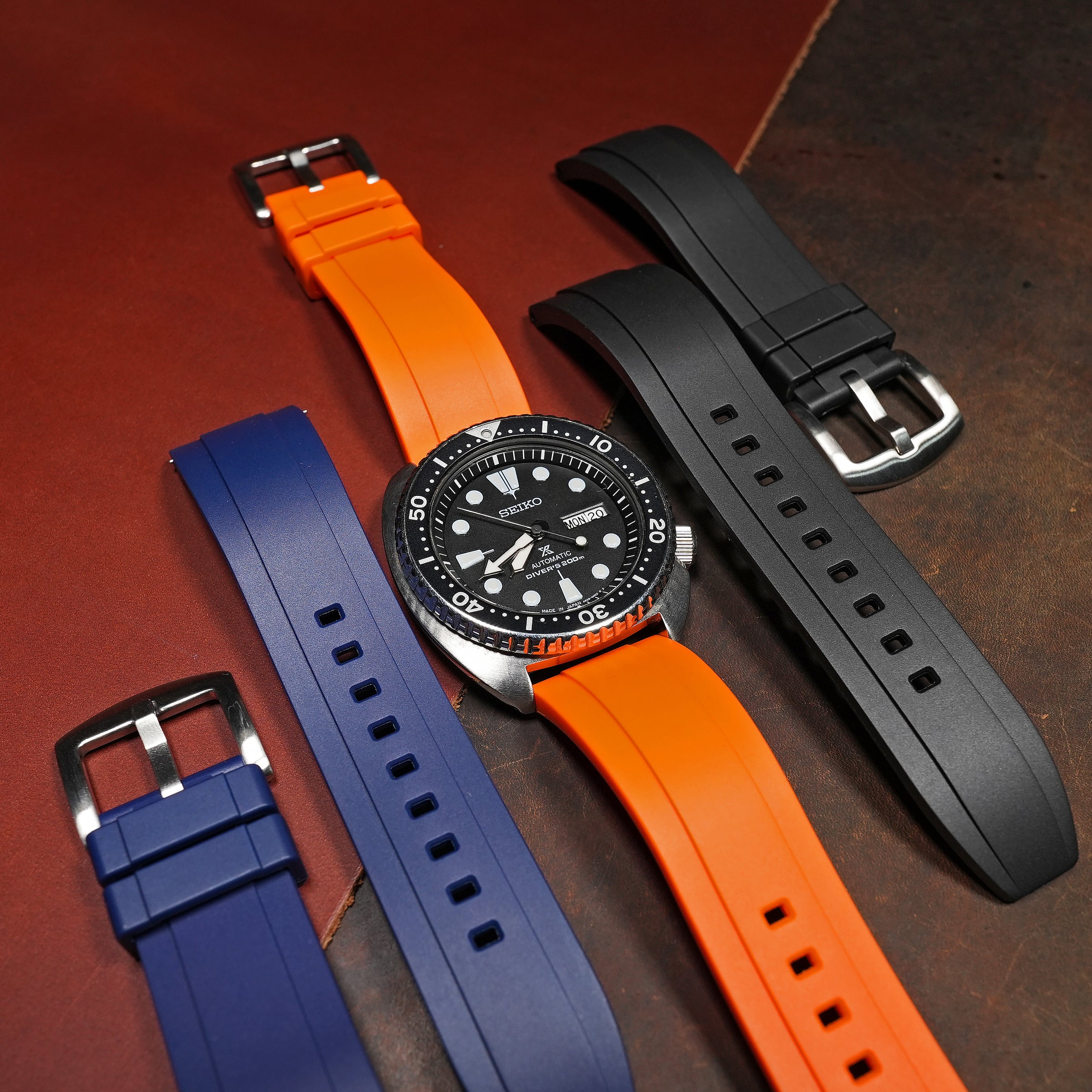 Flex Rubber Strap in Orange - Nomad Watch Works MY