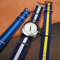 Premium Nato Strap in Navy White - Nomad Watch Works MY