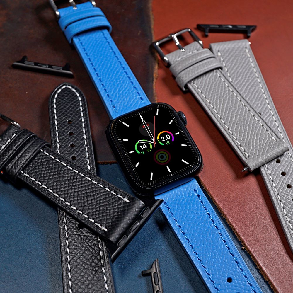Emery Dress Epsom Leather Strap in Blue (38, 40, 41mm) - Nomad Watch Works MY