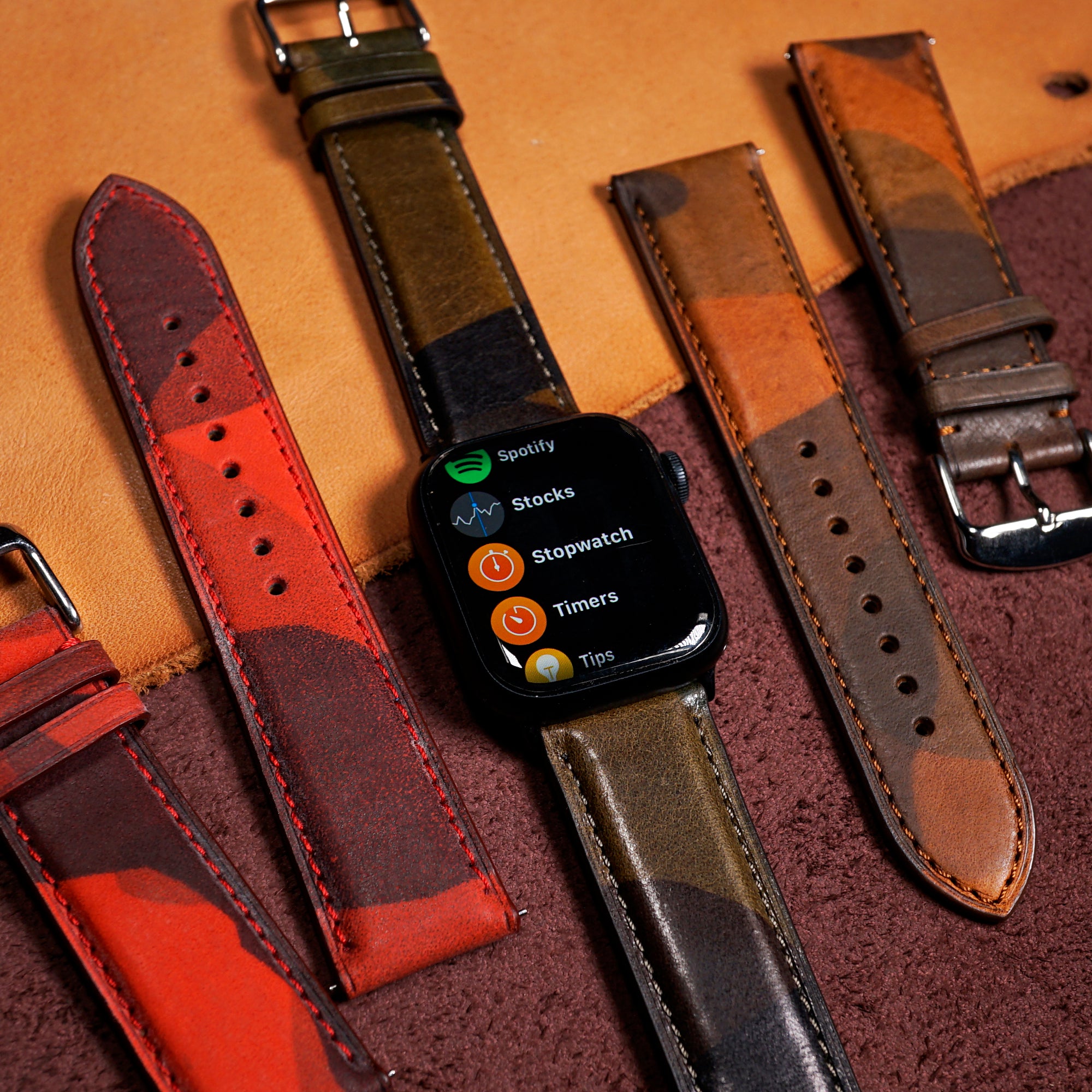 Emery Classic LPA Camo Leather Strap in Army Camo (38, 40, 41mm) - Nomad Watch Works MY