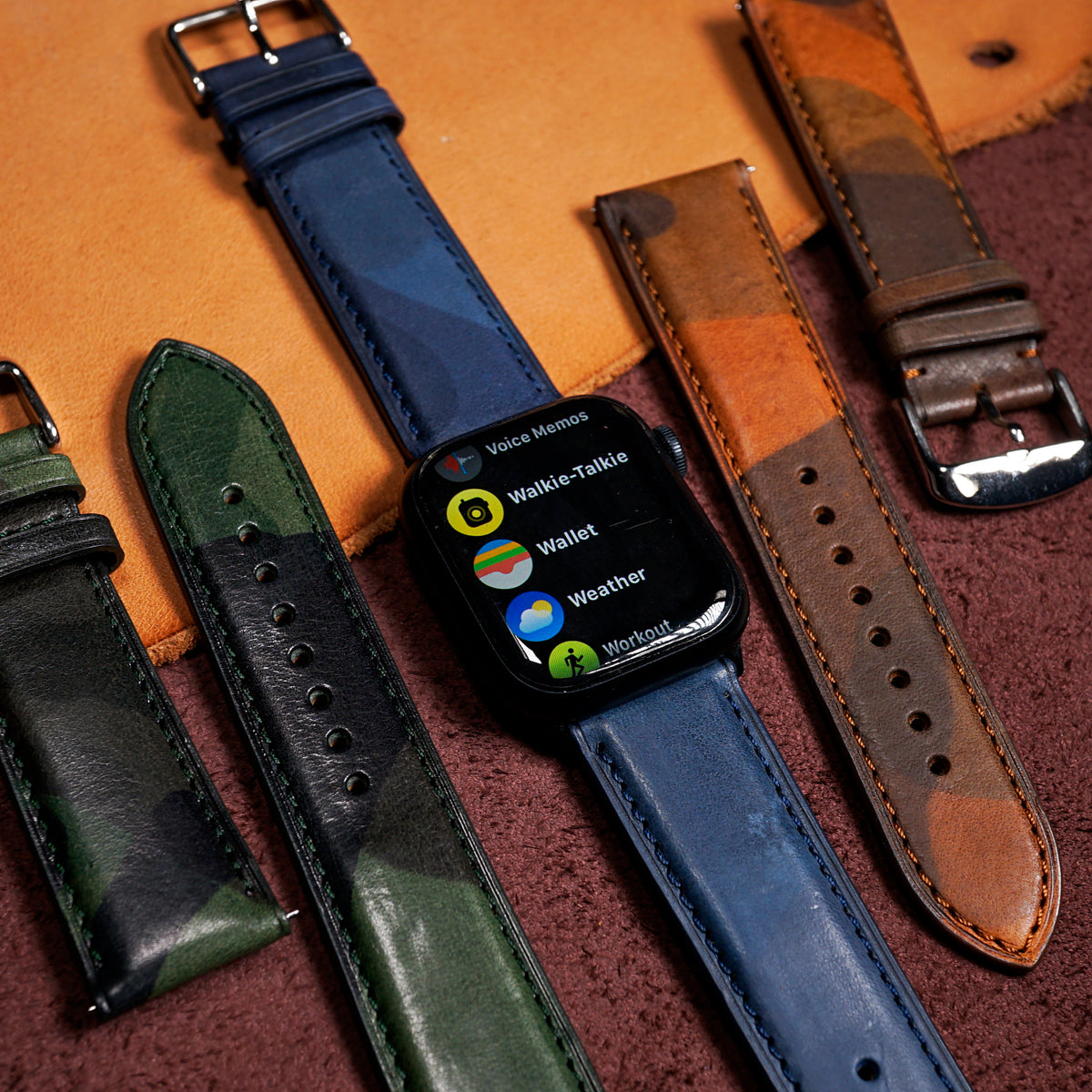 Emery Classic LPA Camo Leather Strap in Blue Camo (38, 40, 41mm) - Nomad Watch Works MY