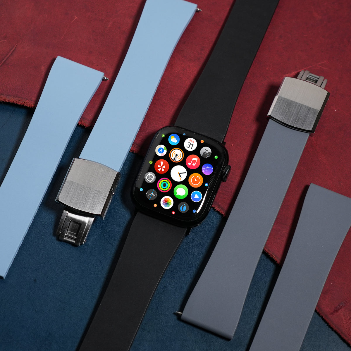 CTS Classic FKM Rubber Strap in Black (Apple Watch) - Nomad Watch Works MY