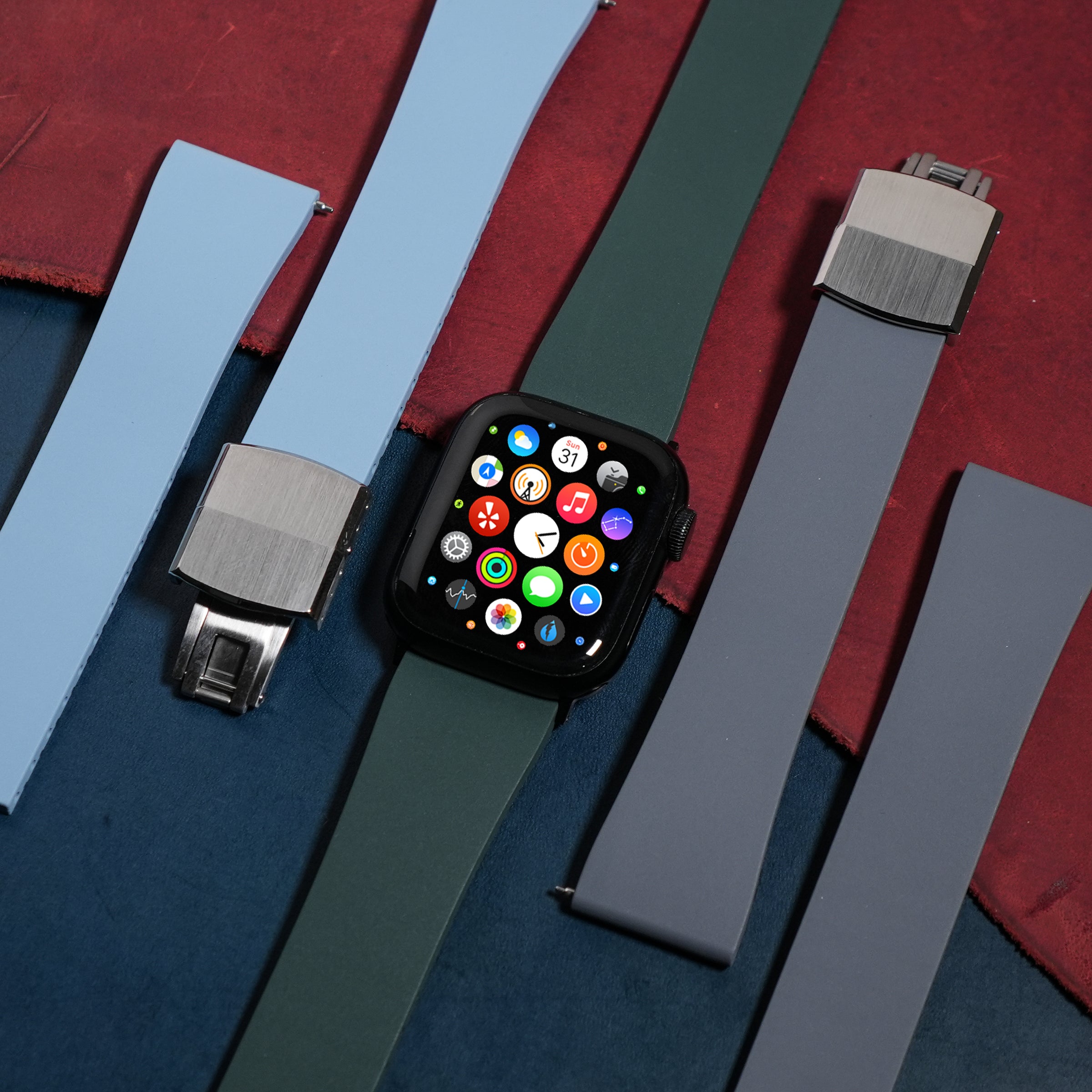 CTS Classic FKM Rubber Strap in Green (Apple Watch) - Nomad Watch Works MY