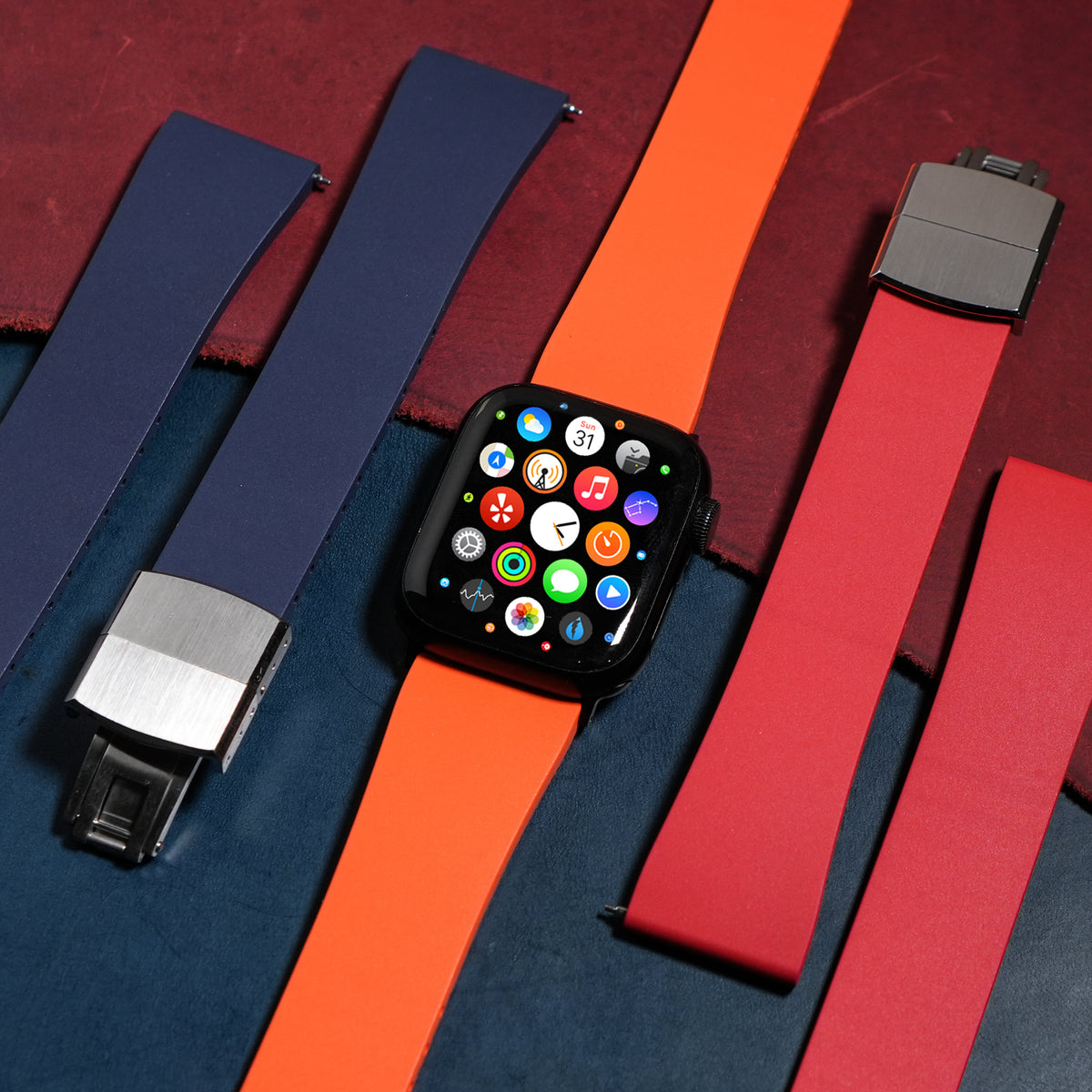 CTS Classic FKM Rubber Strap in Orange (Apple Watch) - Nomad Watch Works MY