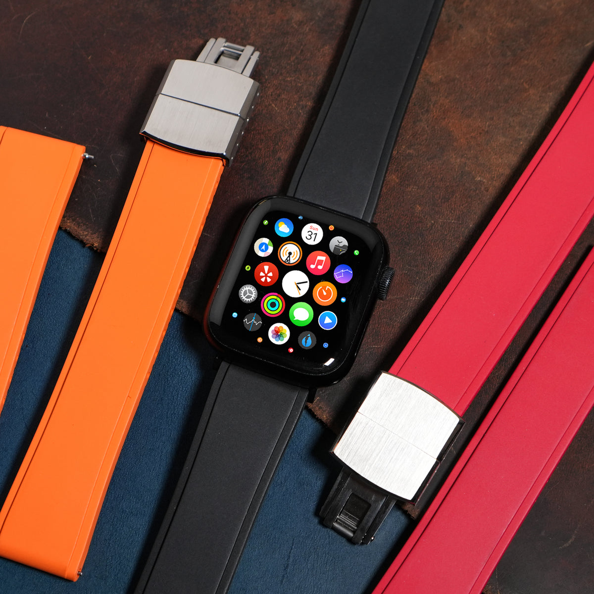 CTS Sports FKM Rubber Strap in Black (Apple Watch) - Nomad Watch Works MY