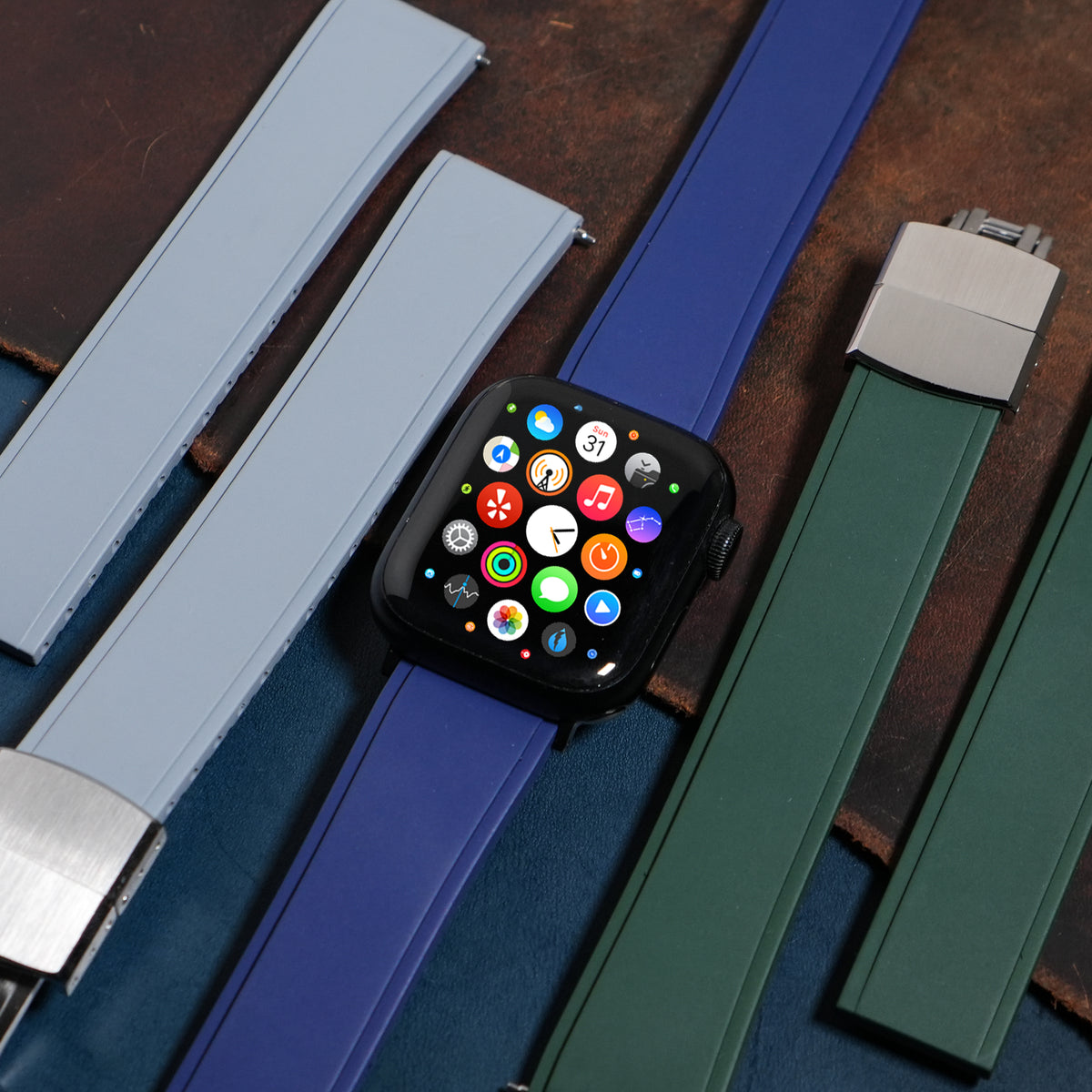 CTS Sports FKM Rubber Strap in Navy (Apple Watch) - Nomad Watch Works MY