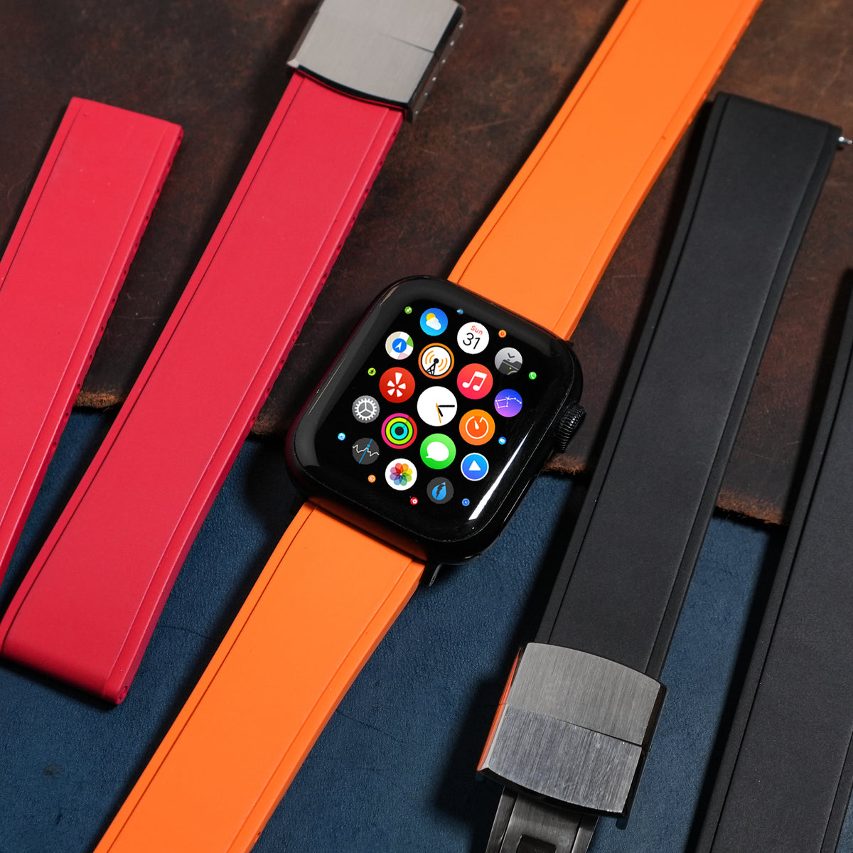 CTS Sports FKM Rubber Strap in Orange (Apple Watch) - Nomad Watch Works MY