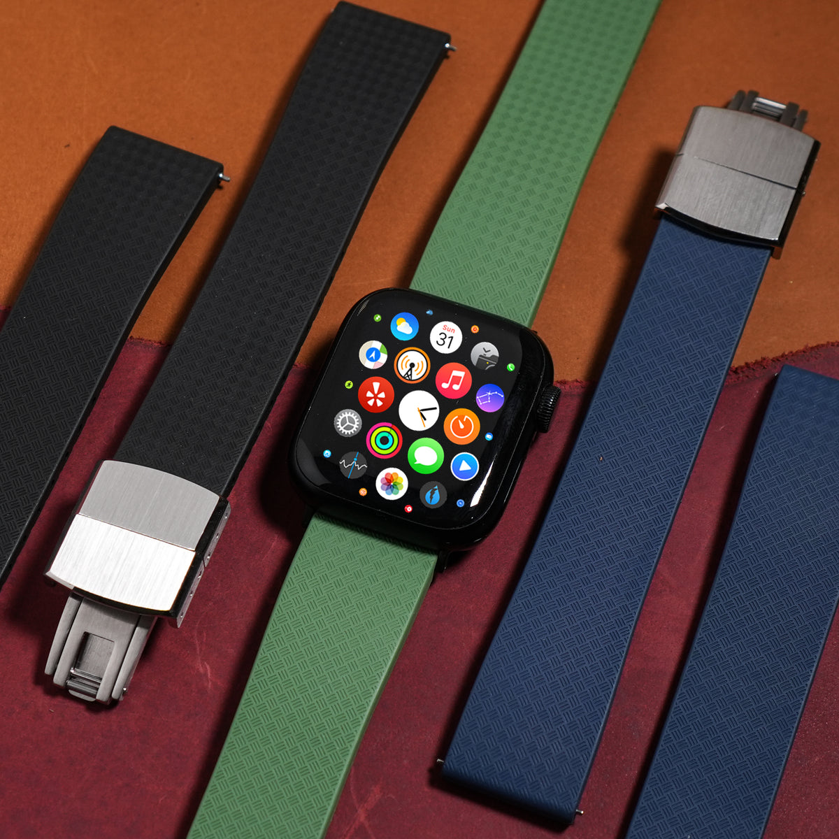 CTS Tropic FKM Rubber Strap in Olive (Apple Watch) - Nomad Watch Works MY