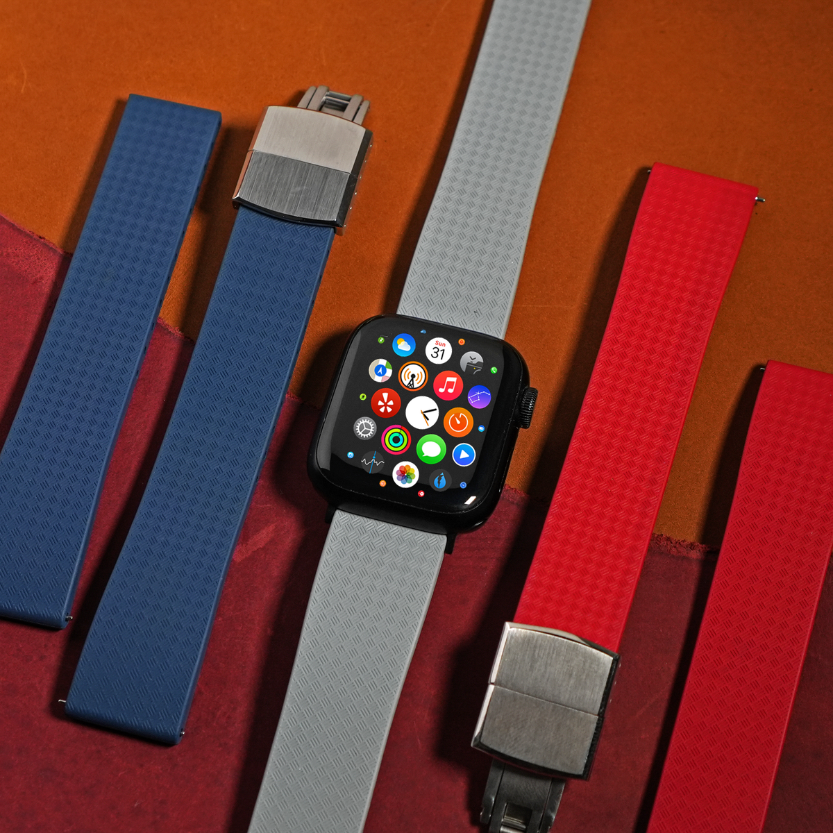 CTS Tropic FKM Rubber Strap in Grey (Apple Watch) - Nomad Watch Works MY