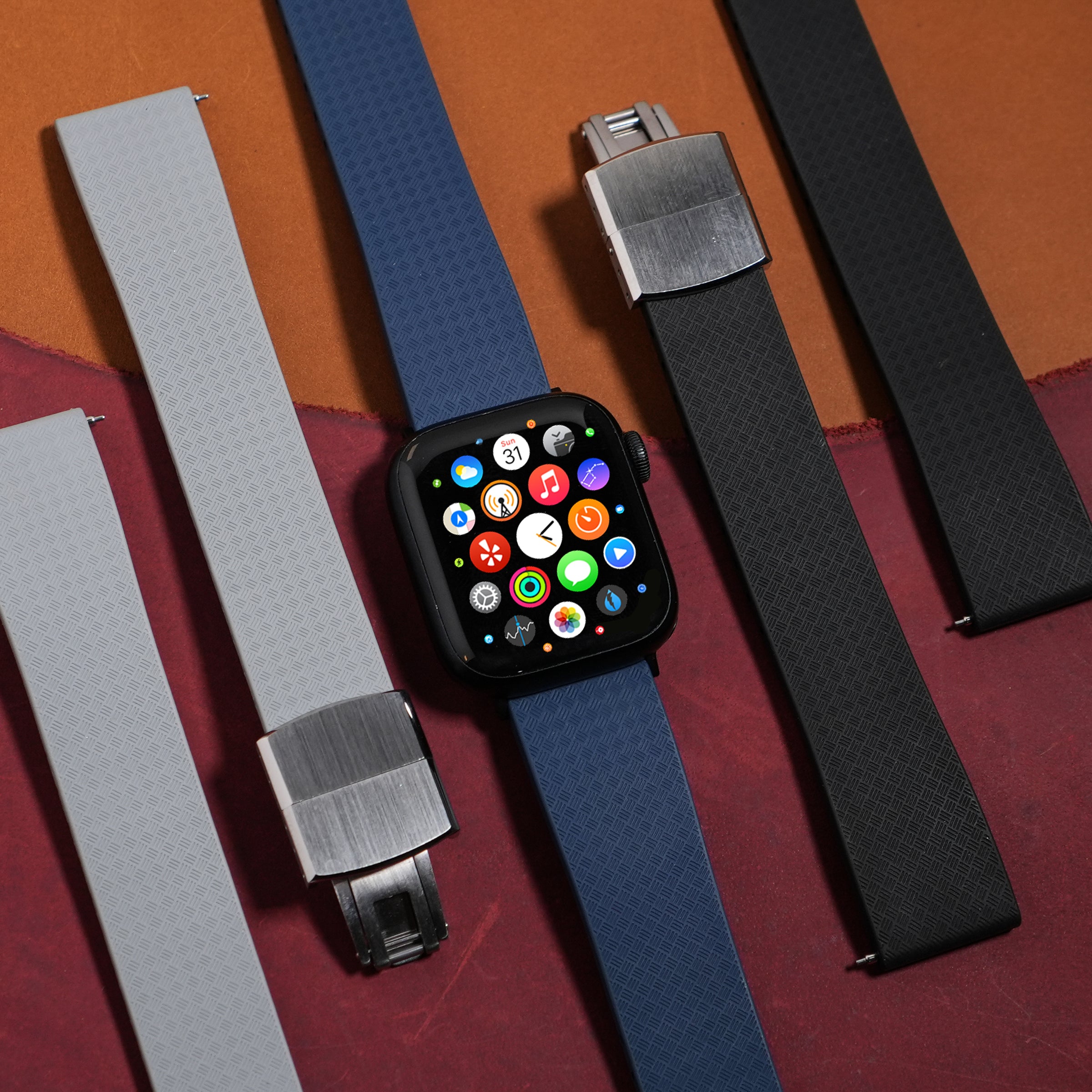 CTS Tropic FKM Rubber Strap in Navy (Apple Watch) - Nomad Watch Works MY