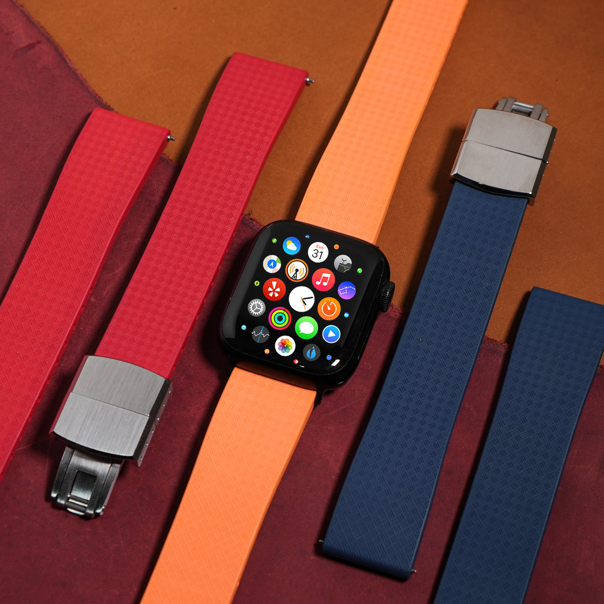 CTS Tropic FKM Rubber Strap in Orange (Apple Watch) - Nomad Watch Works MY