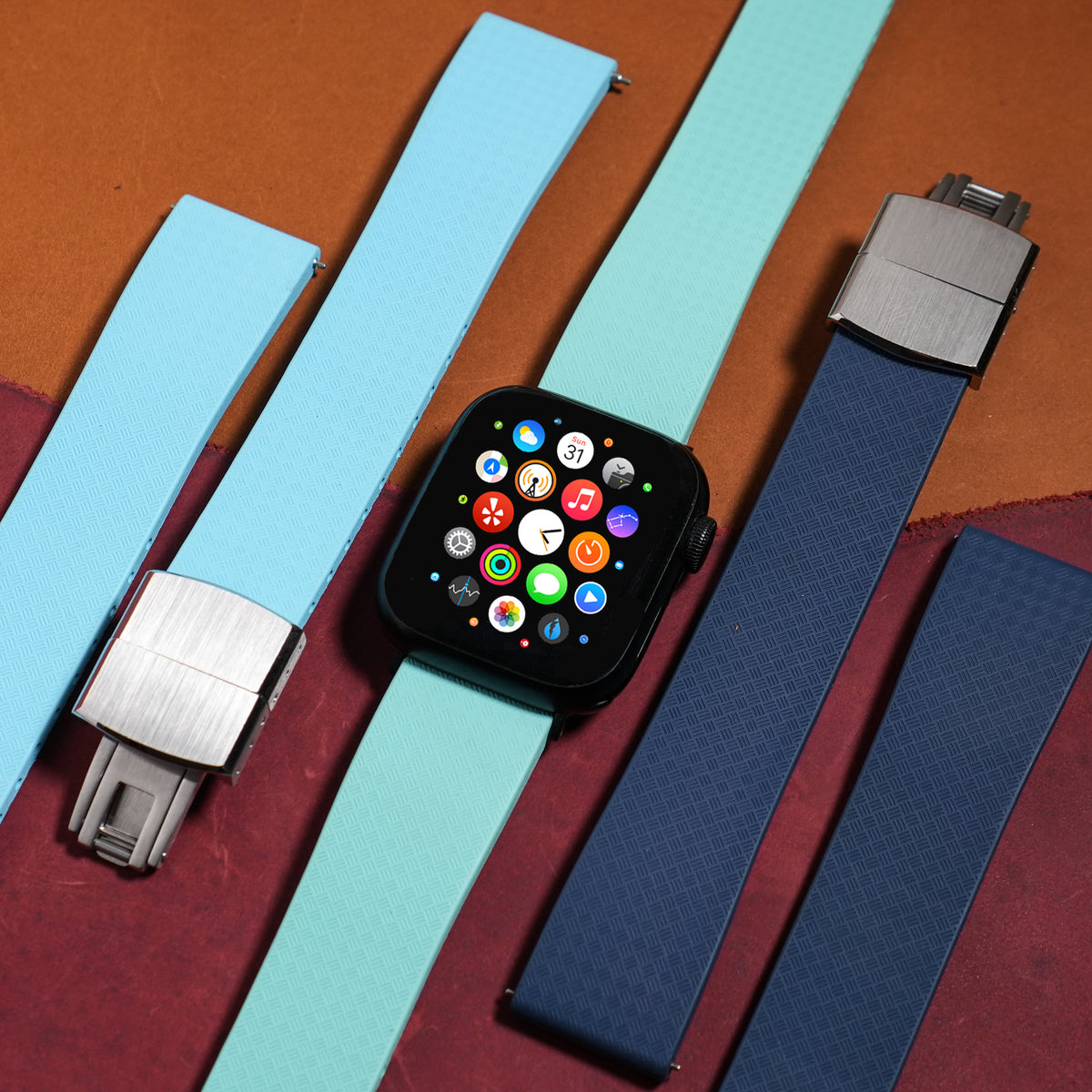 CTS Tropic FKM Rubber Strap in Tiffany (Apple Watch) - Nomad Watch Works MY