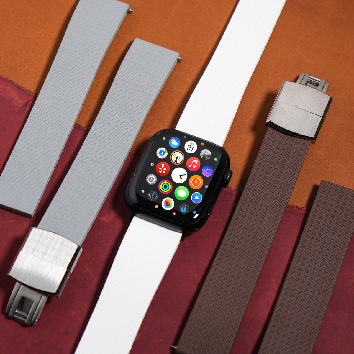 CTS Tropic FKM Rubber Strap in White (Apple Watch) - Nomad Watch Works MY