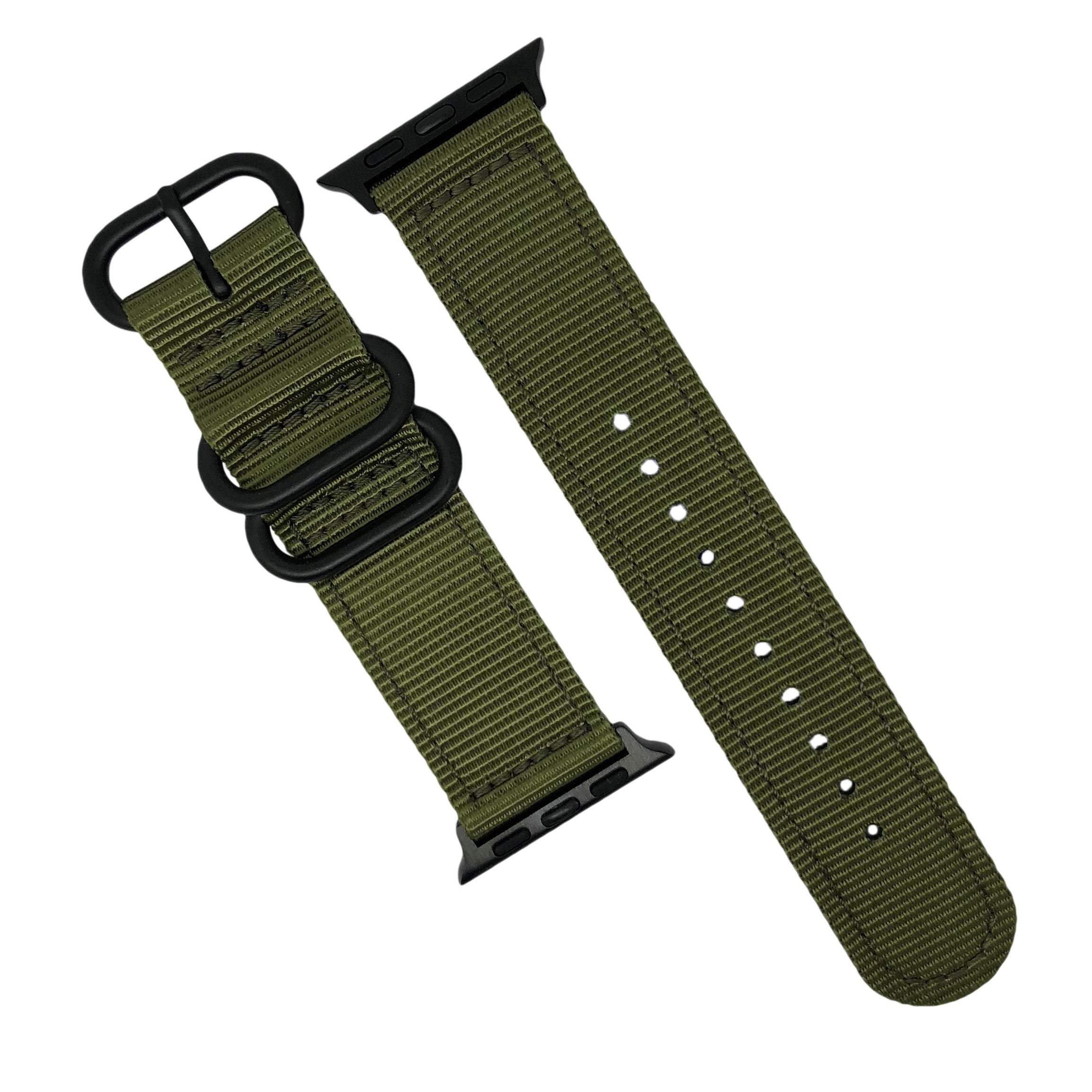Nylon Zulu Strap in Olive (Apple Watch) - Nomad Watch Works MY