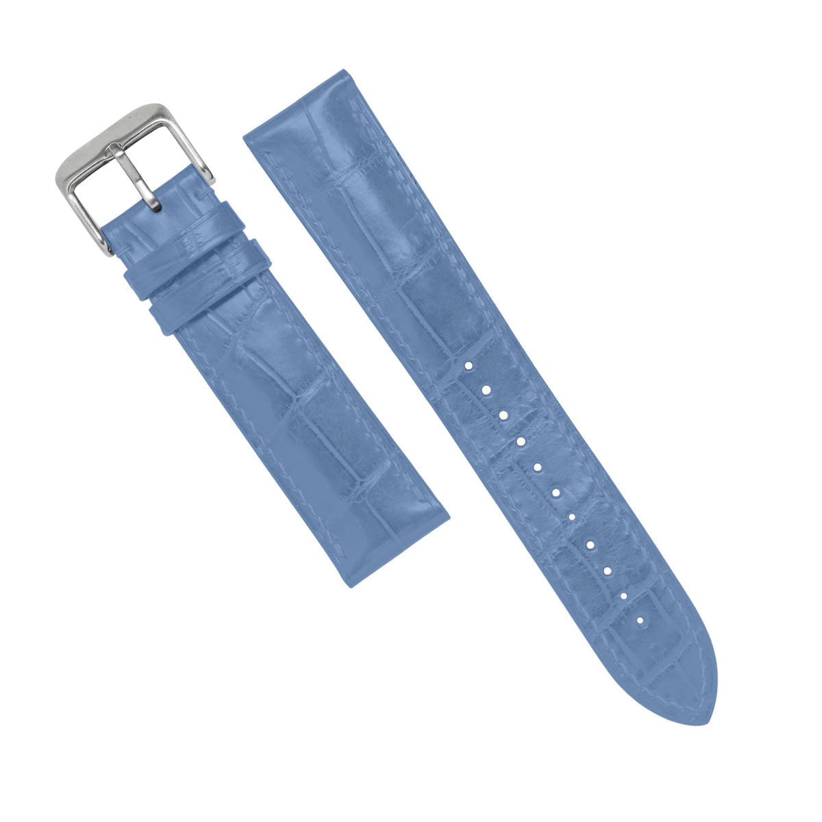 MTO Crocodile Leather Strap in Baby Blue (Matte) - Nomad Watch Works MY
