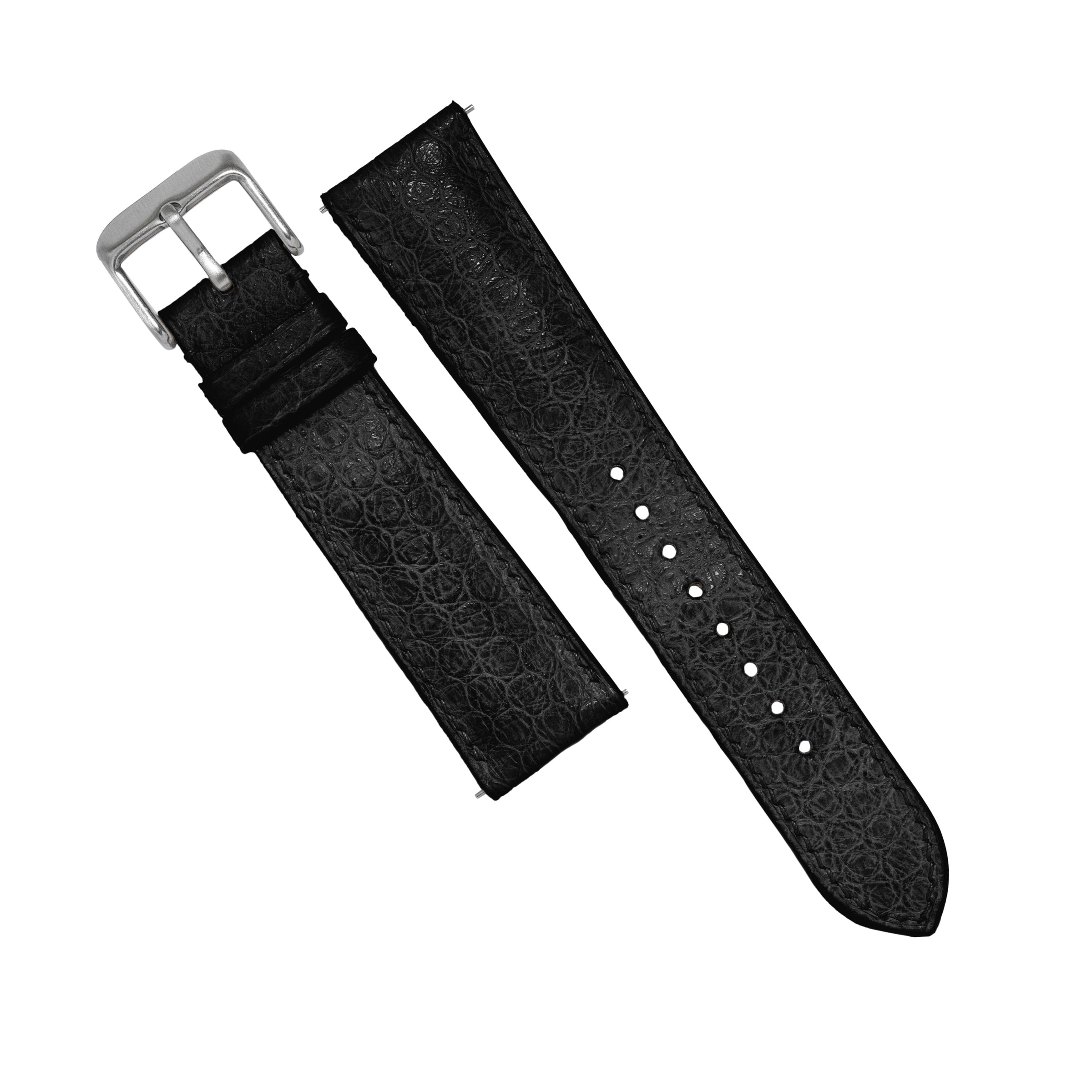 MTO Sea Snake Leather Strap in Black - Nomad Watch Works MY