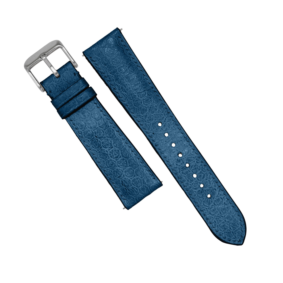 MTO Sea Snake Leather Strap in Blue - Nomad Watch Works MY