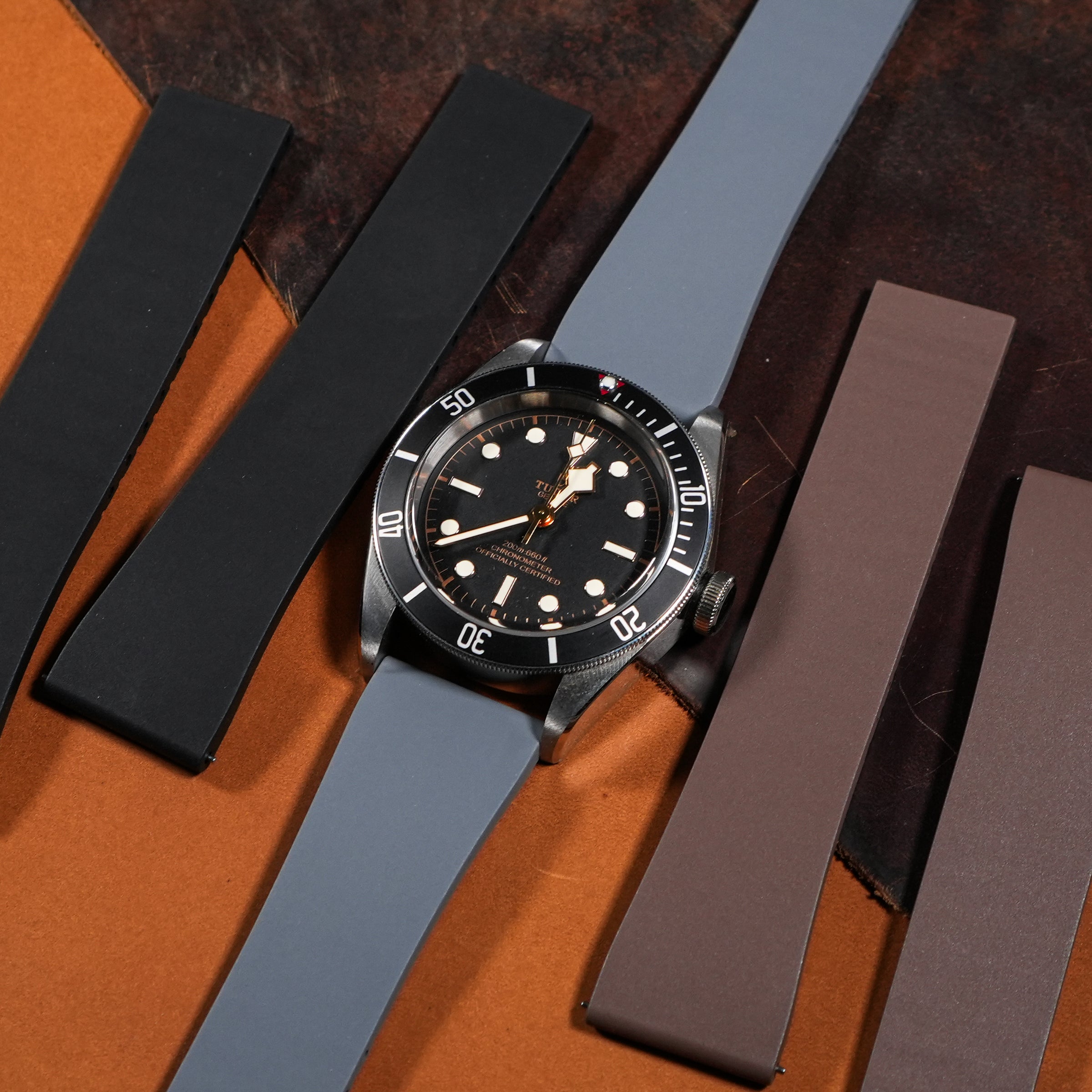 CTS Classic FKM Rubber Strap in Grey - Nomad Watch Works MY