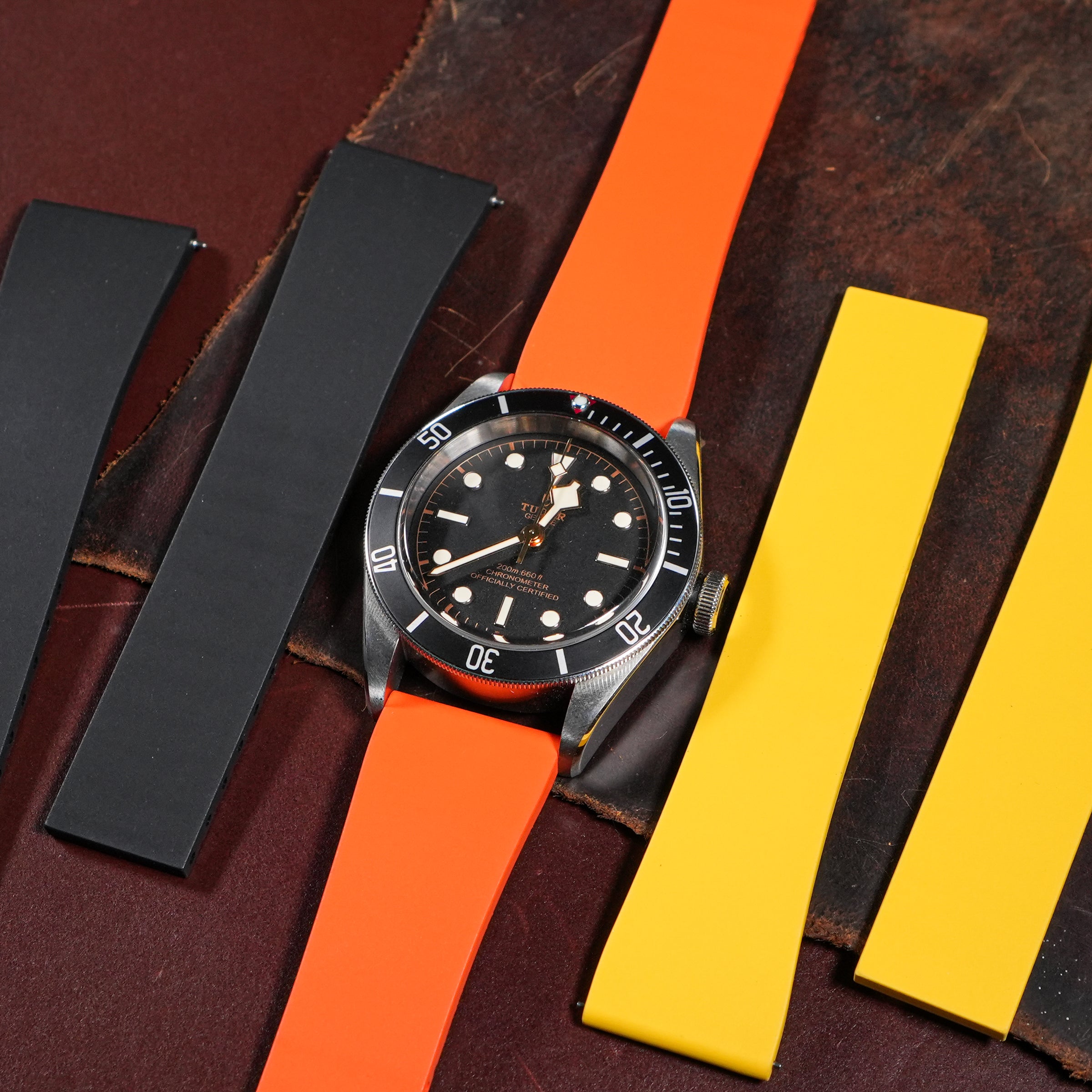 CTS Classic FKM Rubber Strap in Orange - Nomad Watch Works MY