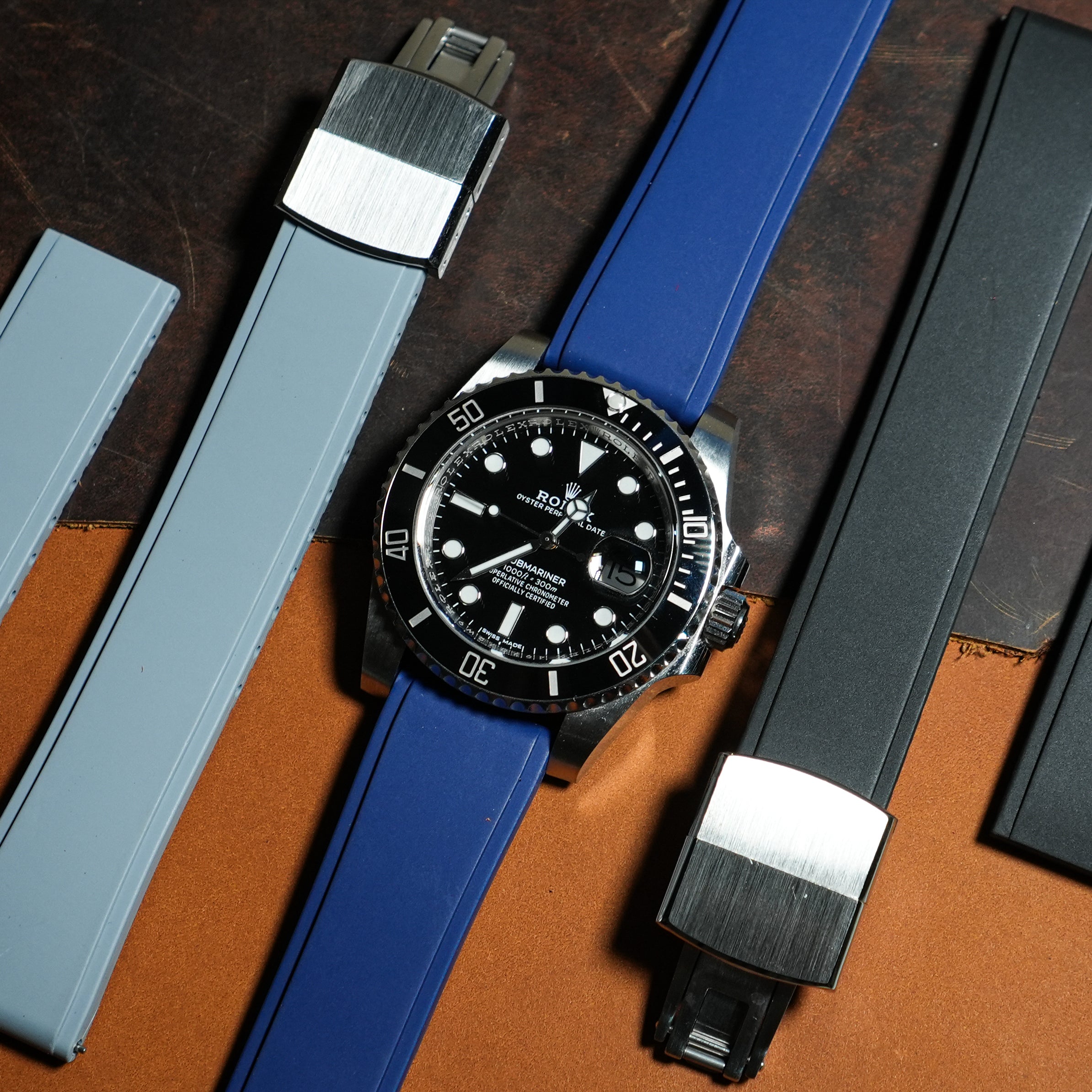 CTS Sports FKM Rubber Strap in Navy - Nomad Watch Works MY