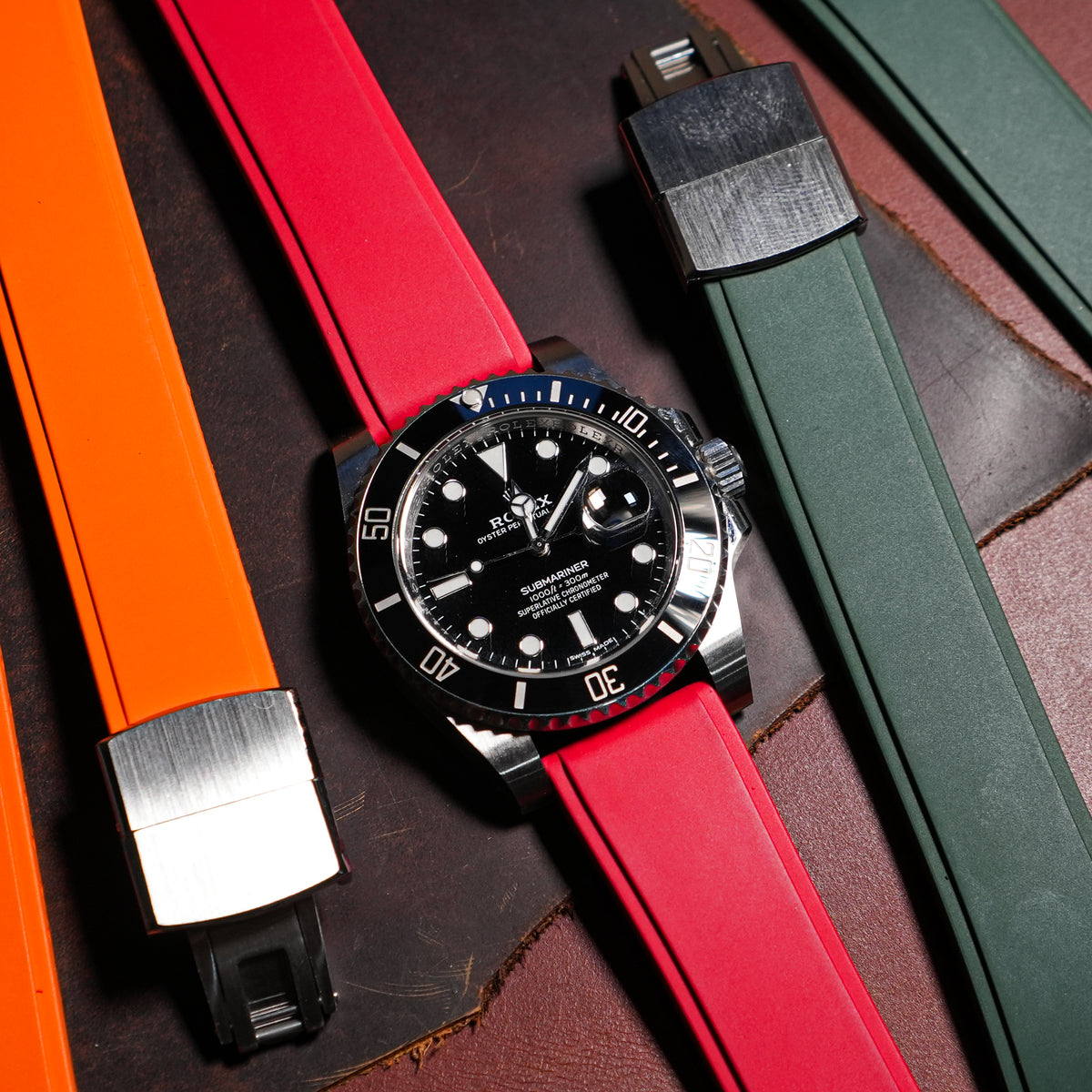 CTS Sports FKM Rubber Strap in Red - Nomad Watch Works MY