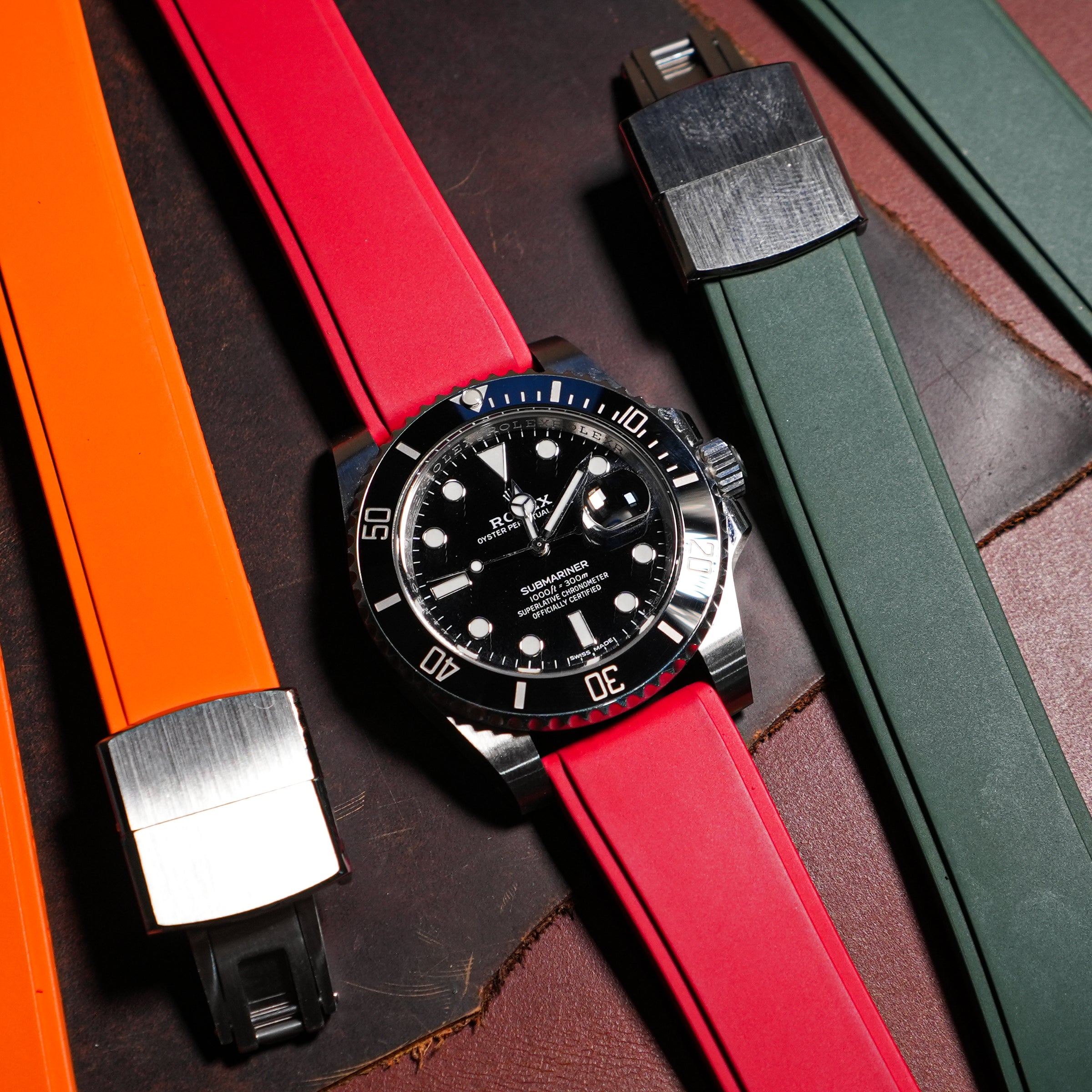CTS Sports FKM Rubber Strap in Red - Nomad Watch Works MY