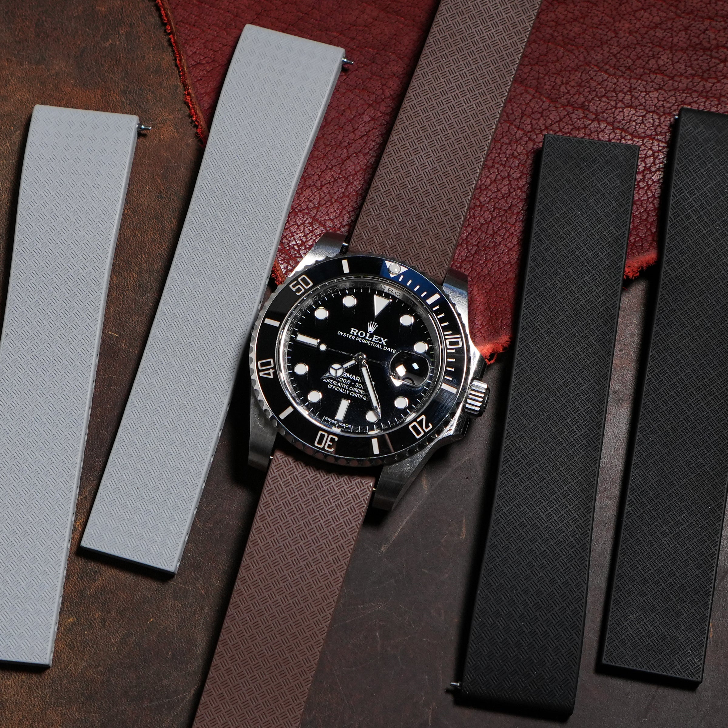 CTS Tropic FKM Rubber Strap in Brown - Nomad Watch Works MY