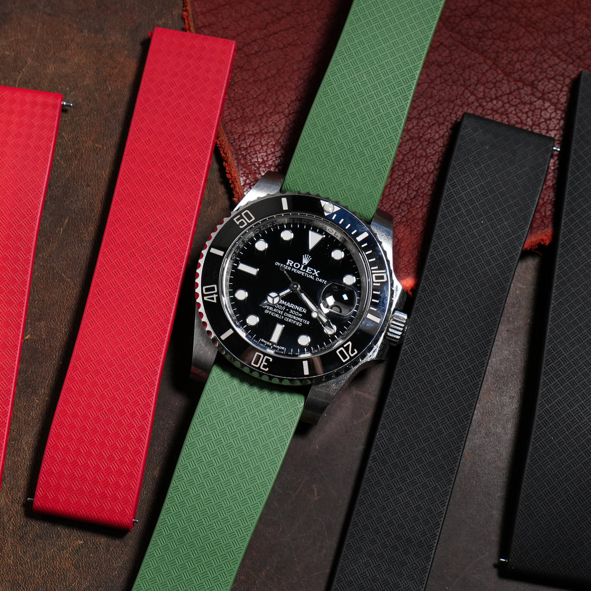 CTS Tropic FKM Rubber Strap in Olive - Nomad Watch Works MY