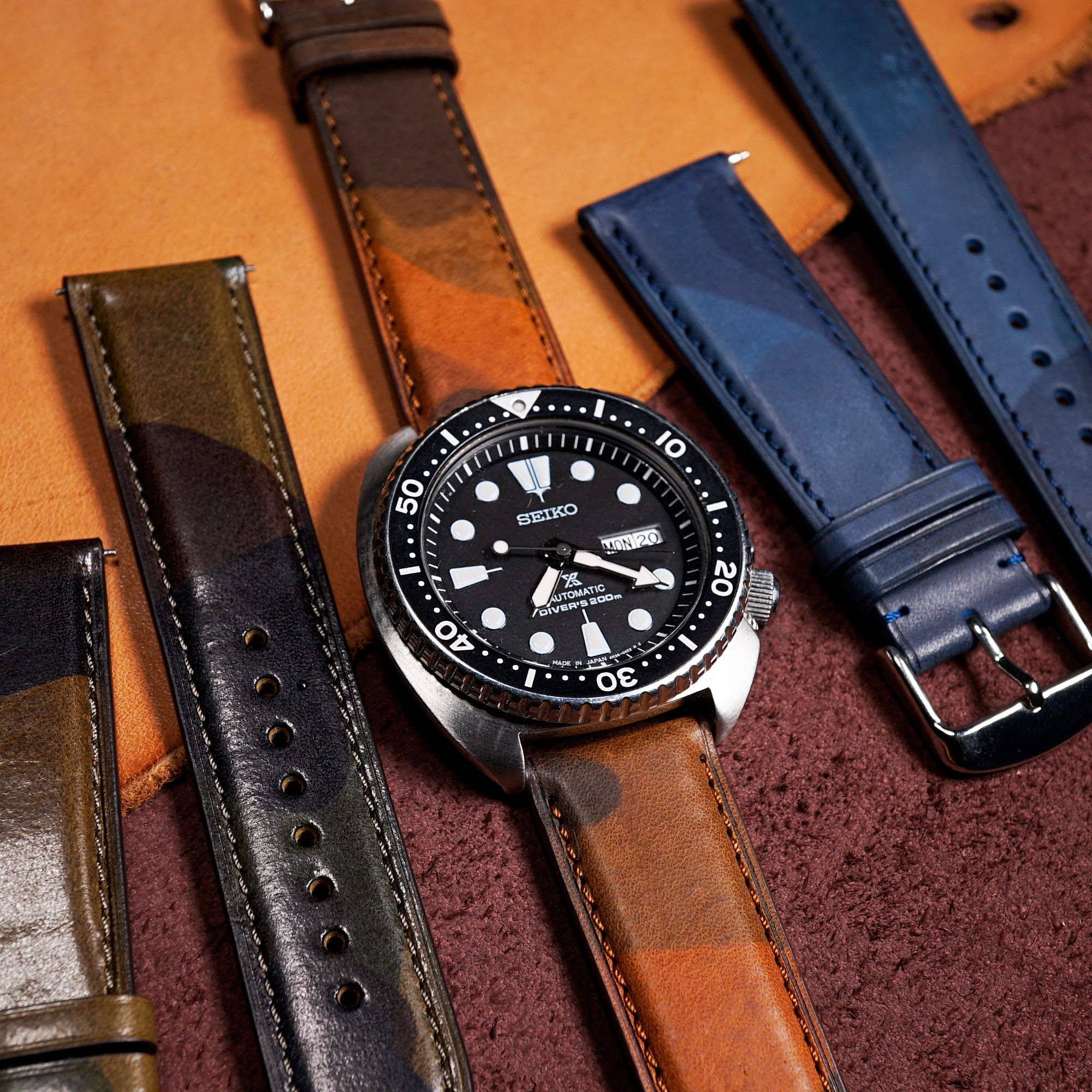 Emery Classic LPA Camo Leather Strap in Sand Camo (18mm) - Nomad Watch Works MY