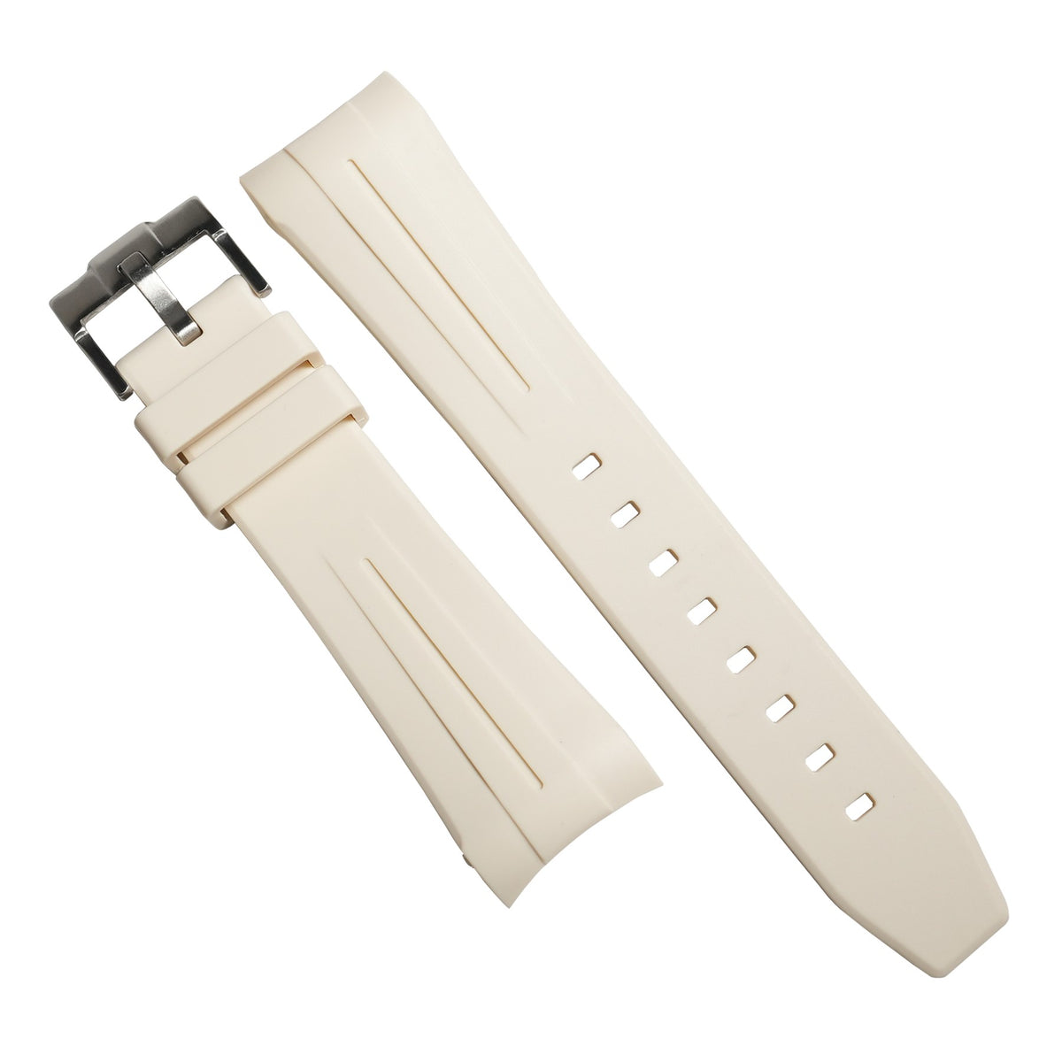 Curved End Rubber Strap for Blancpain x Swatch Scuba Fifty Fathoms in Ash - Nomad Watch Works MY