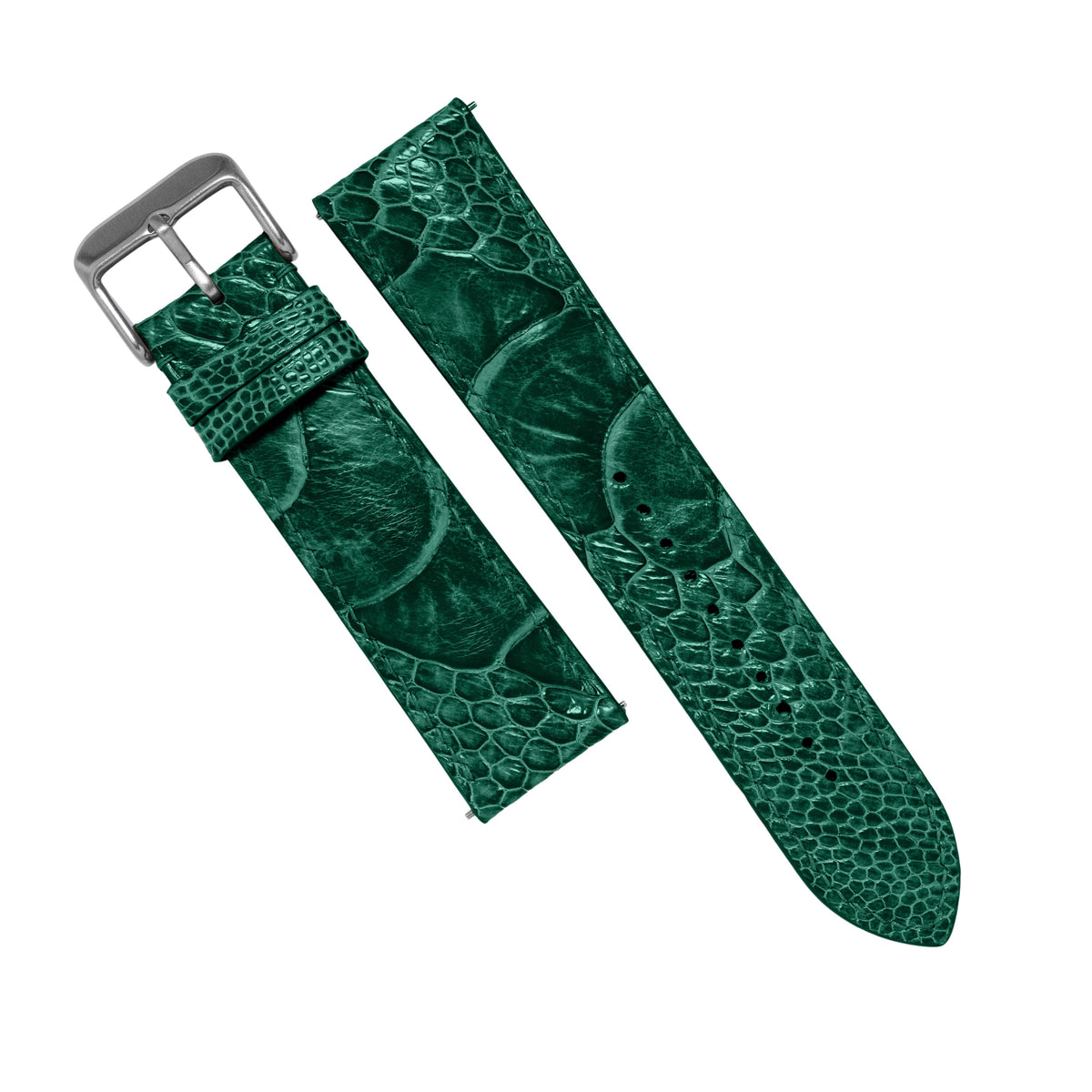 MTO Ostrich Leather Strap in Green - Nomad Watch Works MY