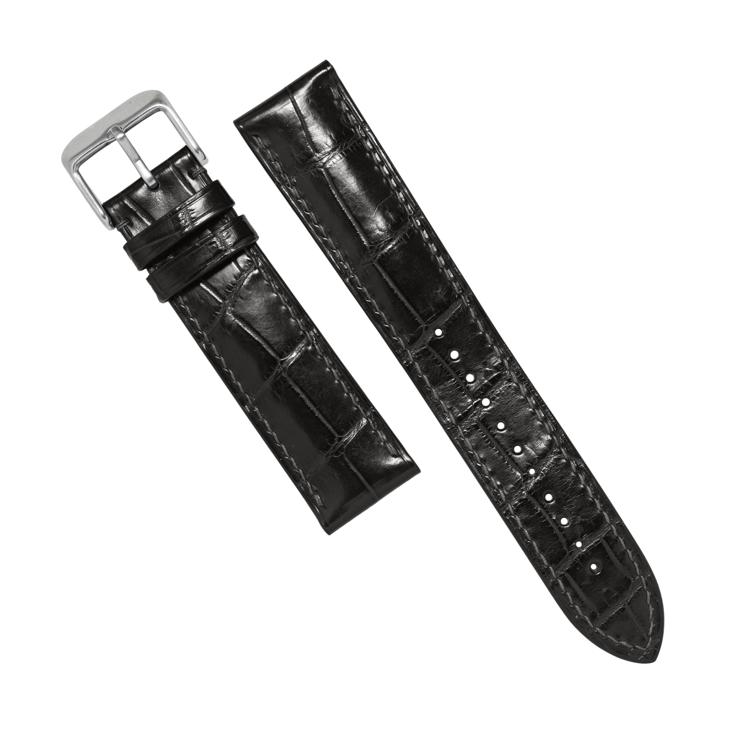 MTO Crocodile Leather Strap in Gulf (Glossy) - Nomad Watch Works MY