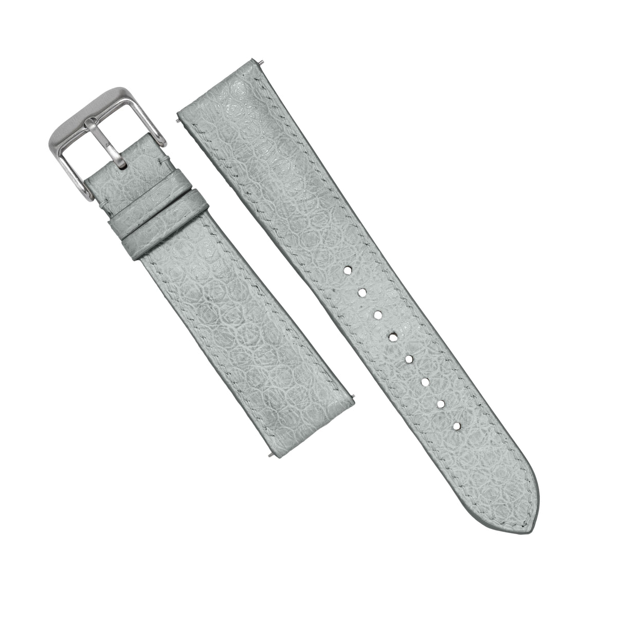 MTO Sea Snake Leather Strap in Light Grey - Nomad Watch Works MY