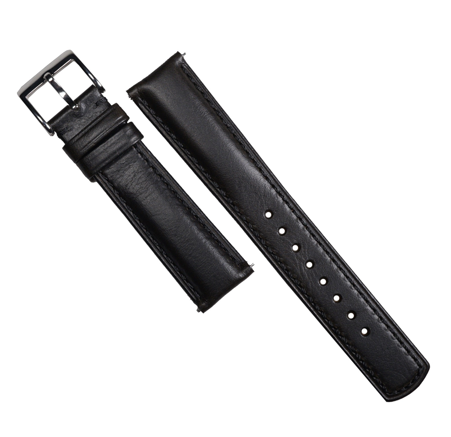 M3 Smooth Leather Watch Strap in Black - Nomad Watch Works MY