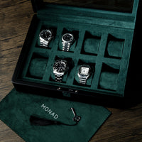 Monad Legacy Black Watch Box in Green (8 Slots) - PREORDER - Nomad Watch Works MY