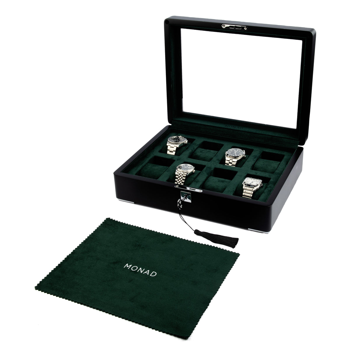 Monad Legacy Black Watch Box in Green (8 Slots) - PREORDER - Nomad Watch Works MY