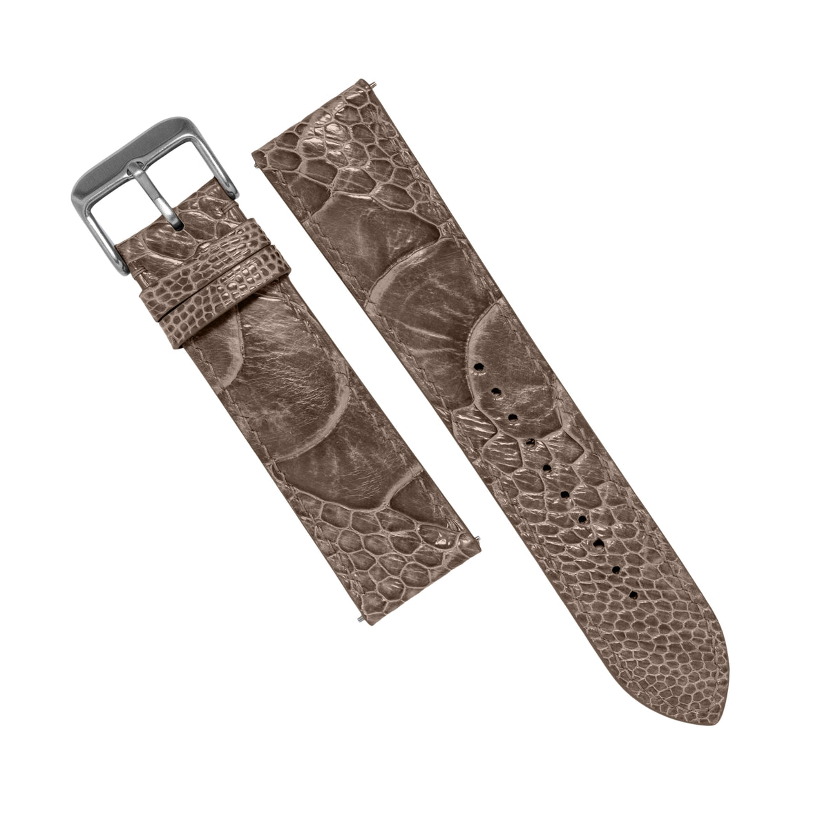 MTO Ostrich Leather Strap in Mocha - Nomad Watch Works MY
