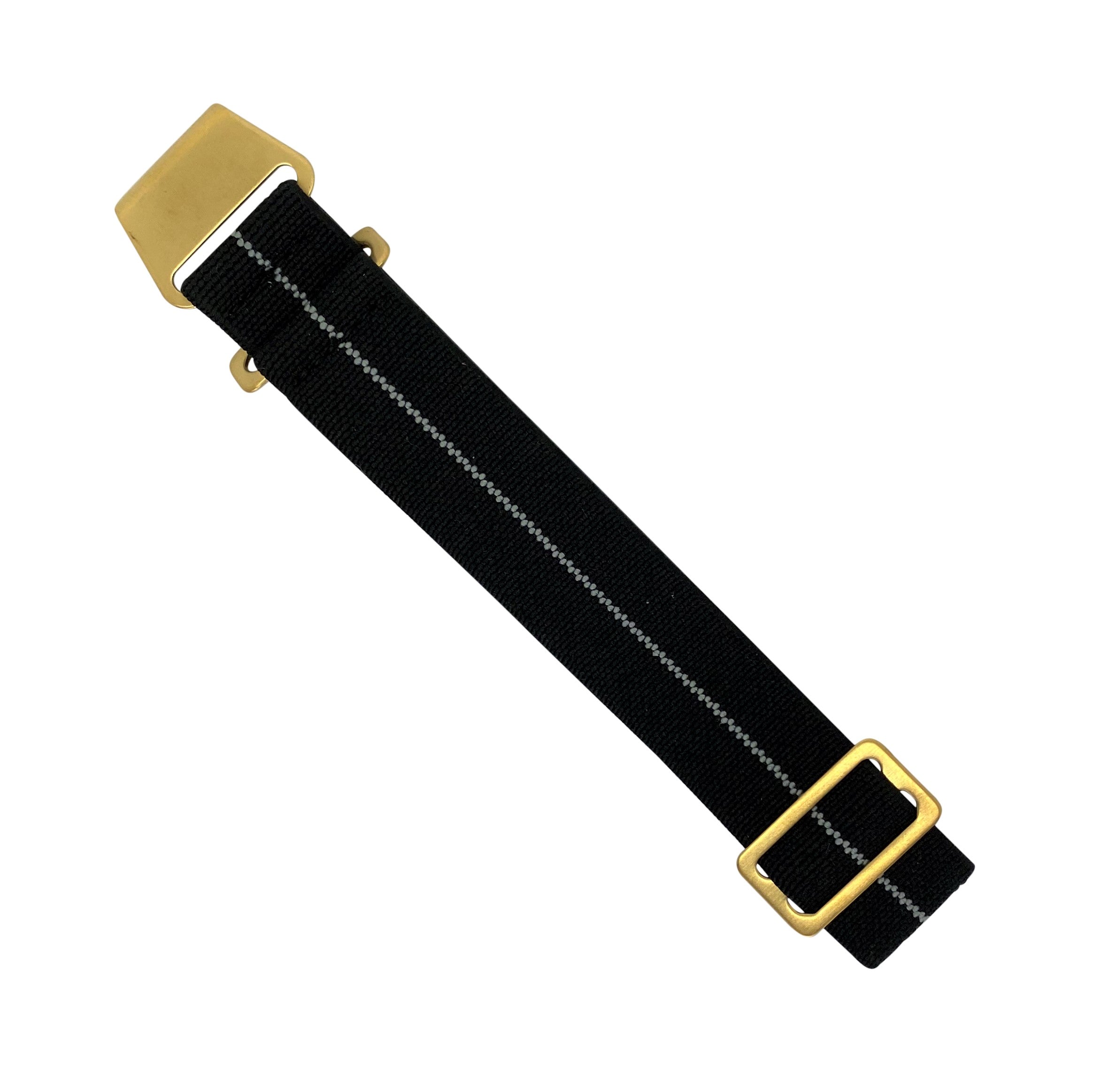 Marine Nationale Strap in Black w/ Center Stripe - Nomad Watch Works MY