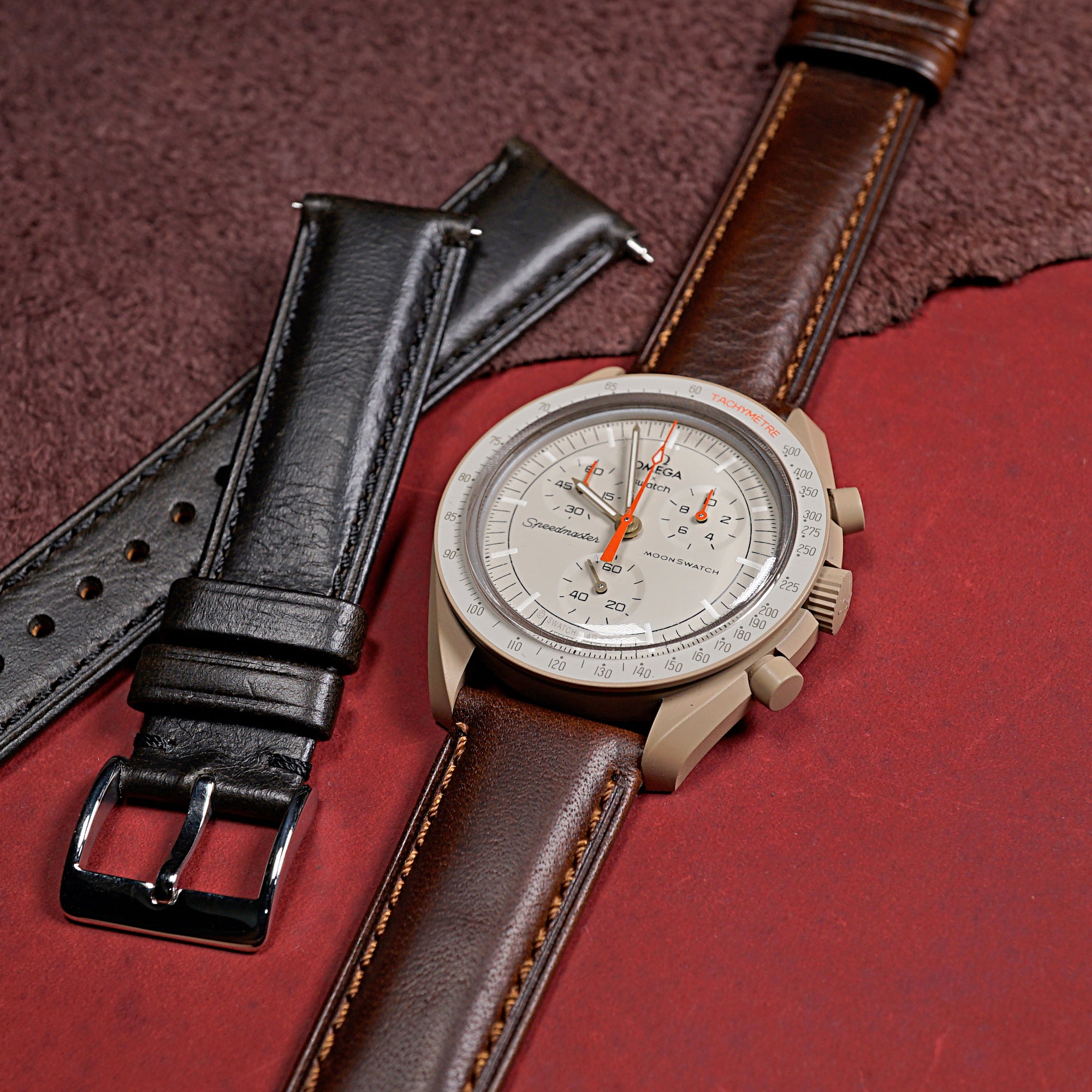 M3 Smooth Leather Watch Strap in Brown - Nomad Watch Works MY